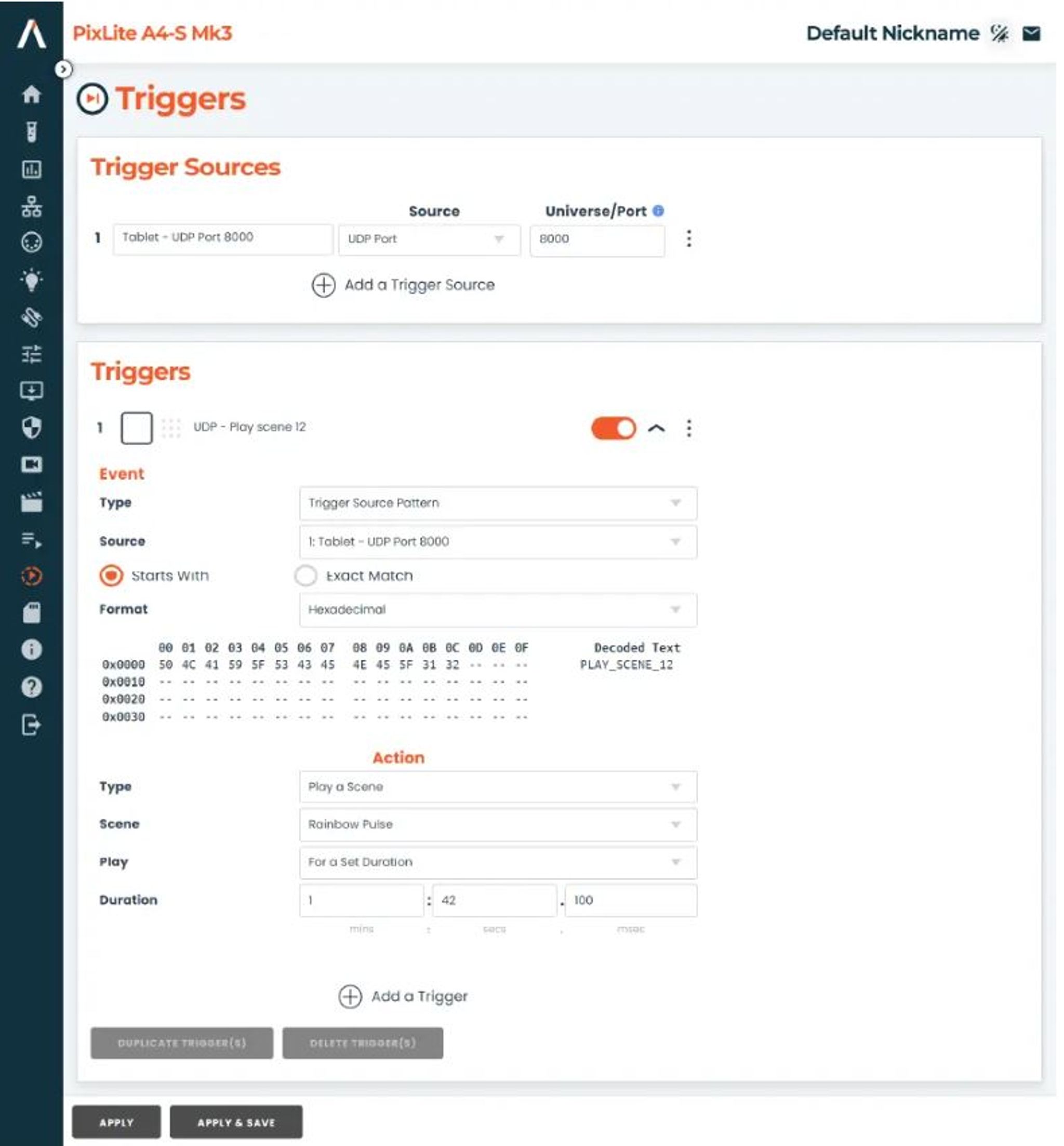 Triggering with UDP graphic - Advatek Lighting