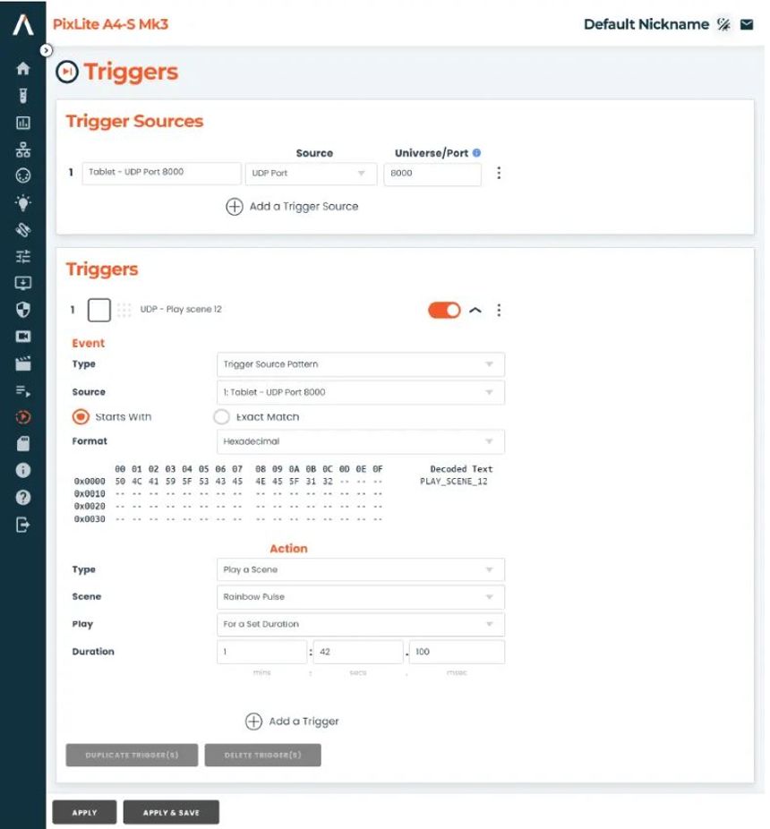 Triggering with UDP graphic - Advatek Lighting