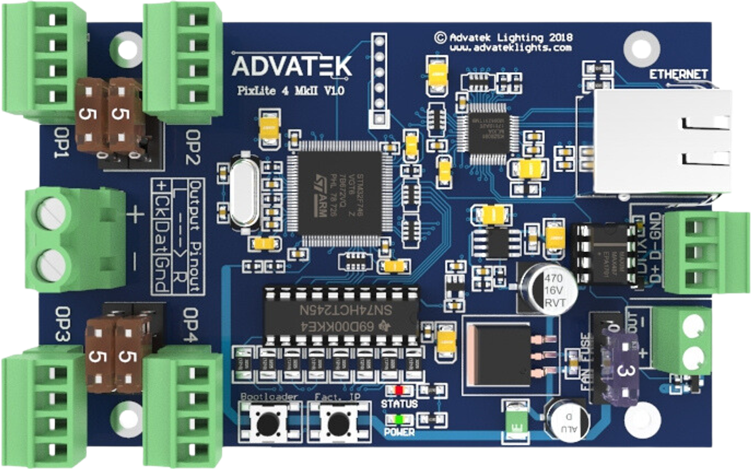 Advatek PixLite® 4 Mk2 pixel controller Top View