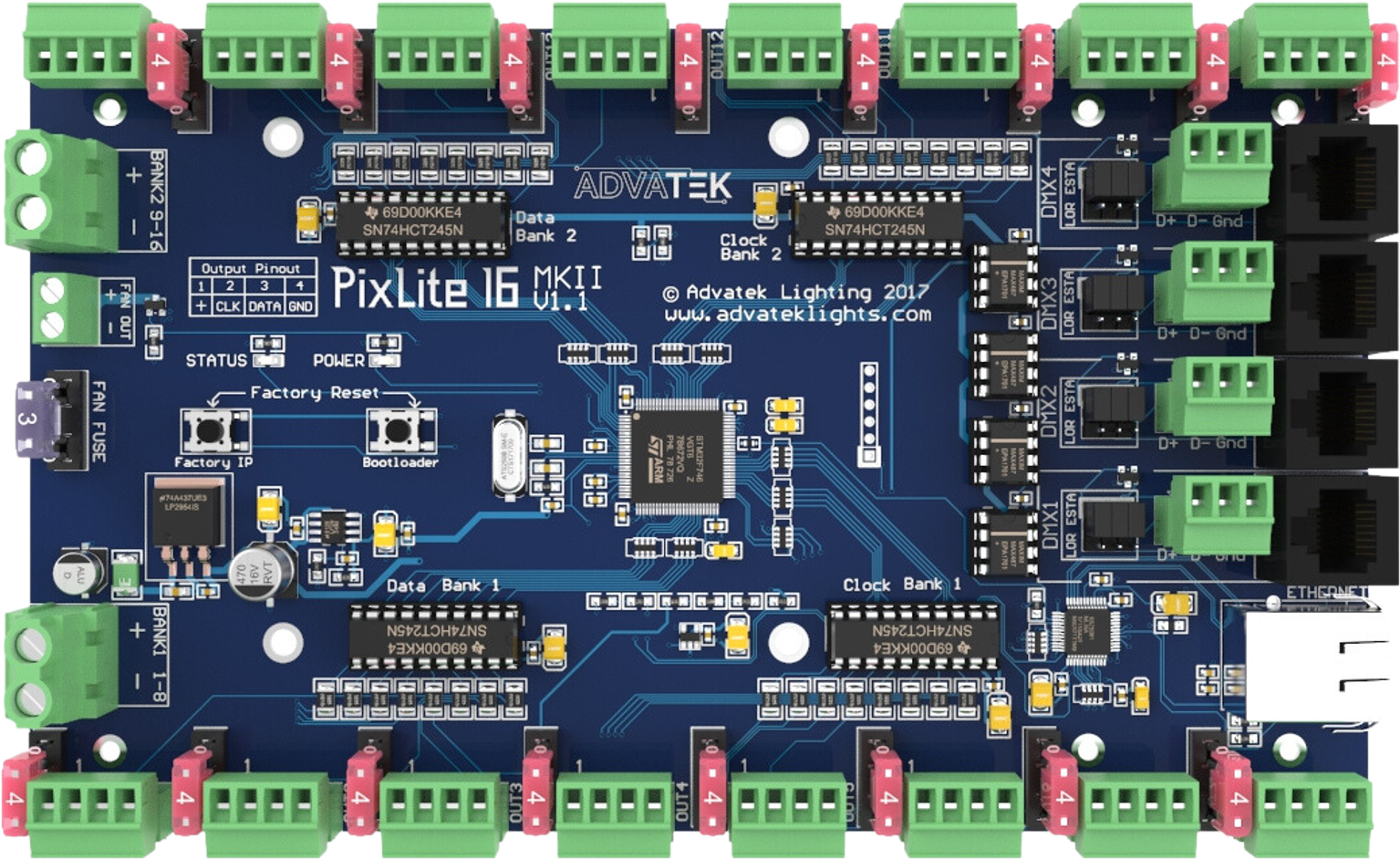 Advatek PixLite®16 Mk2 pixel controller top view