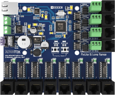 Advatek PixLite®16 Mk2 long range pixel controller top view