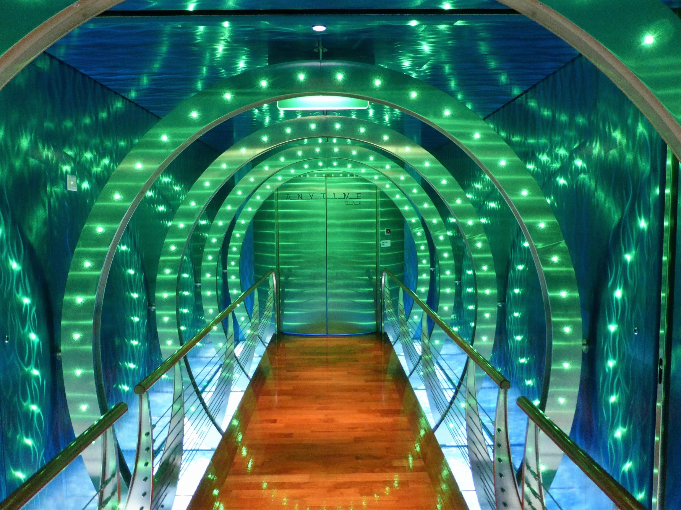 digital current control on display in a nightclub entrance