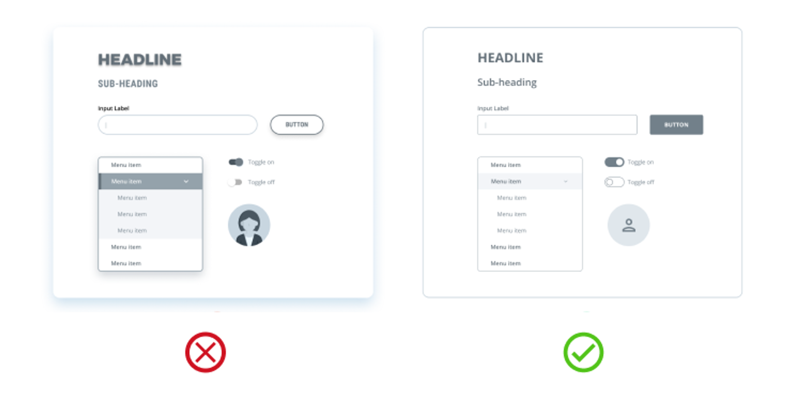 Design components simply and make their purpose clear.