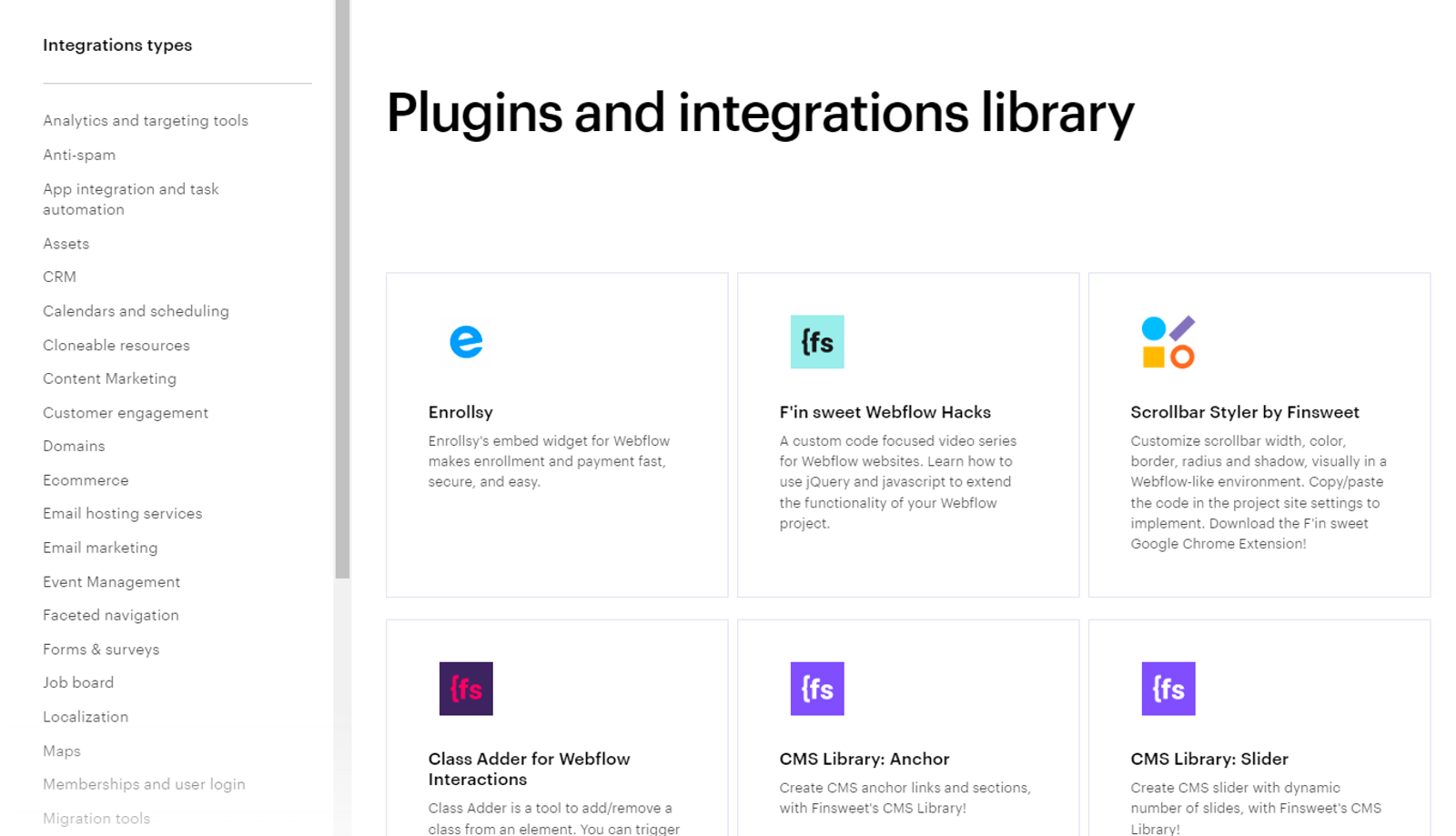 Integrations | Plugins and integrations library | Webflow University