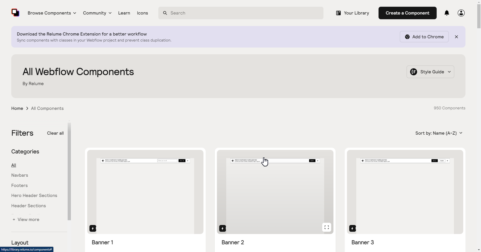 Use Relume library for Webflow components.