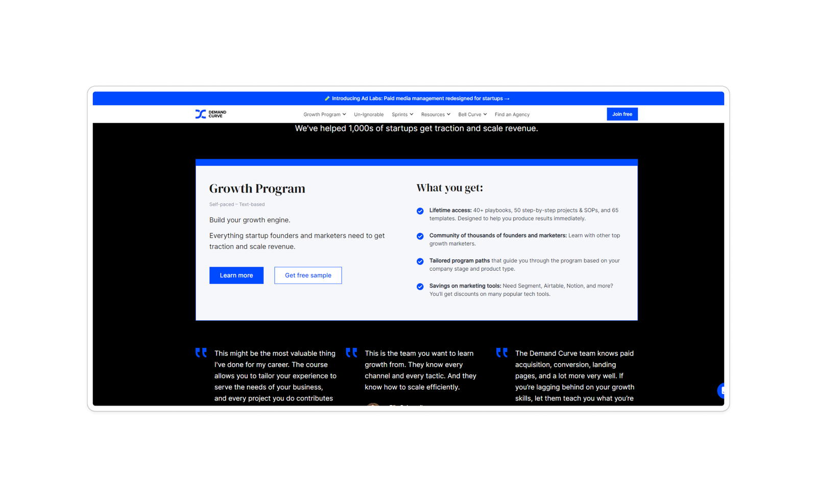 Demand Curve Growth Program