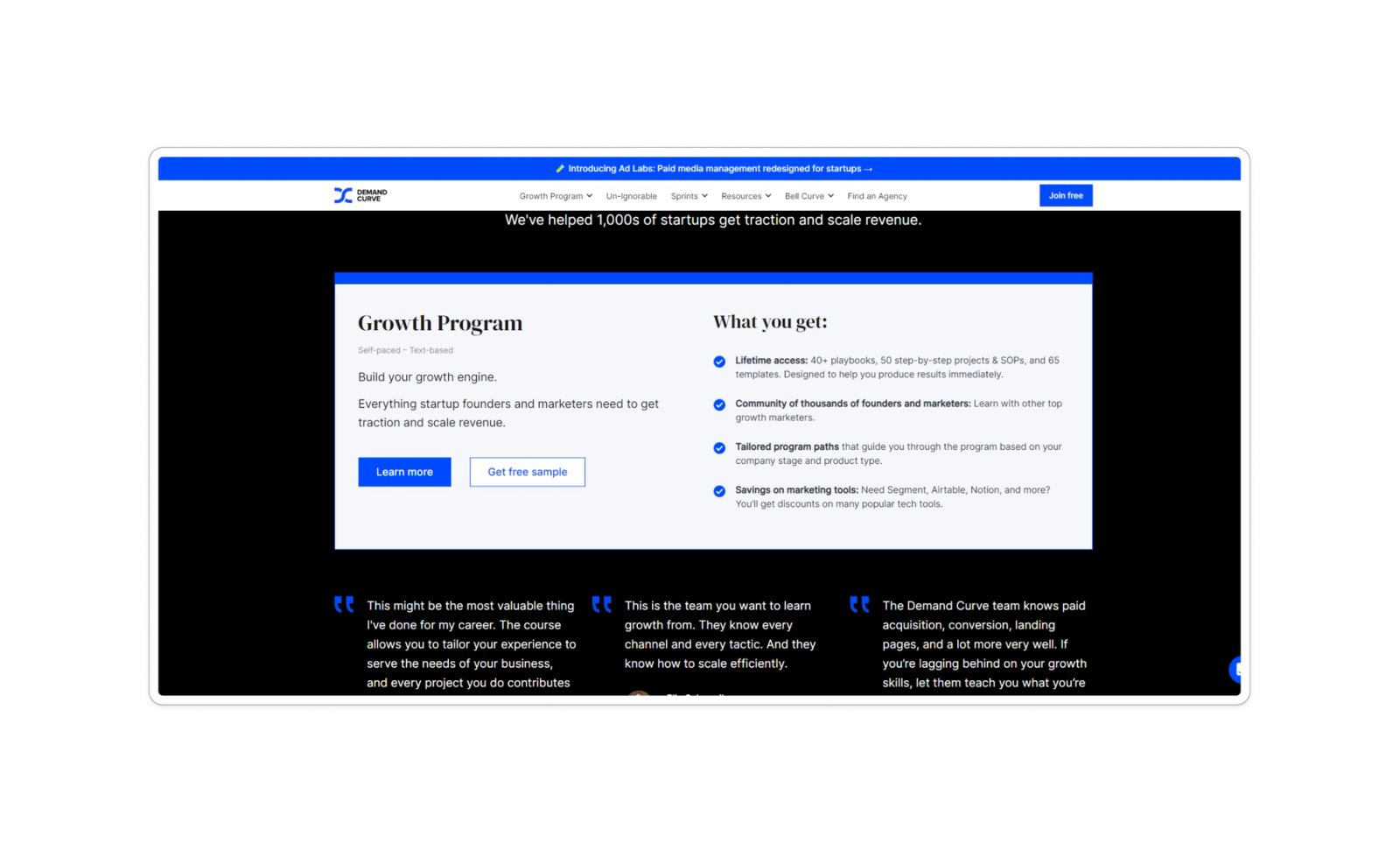 Demand Curve Growth Program