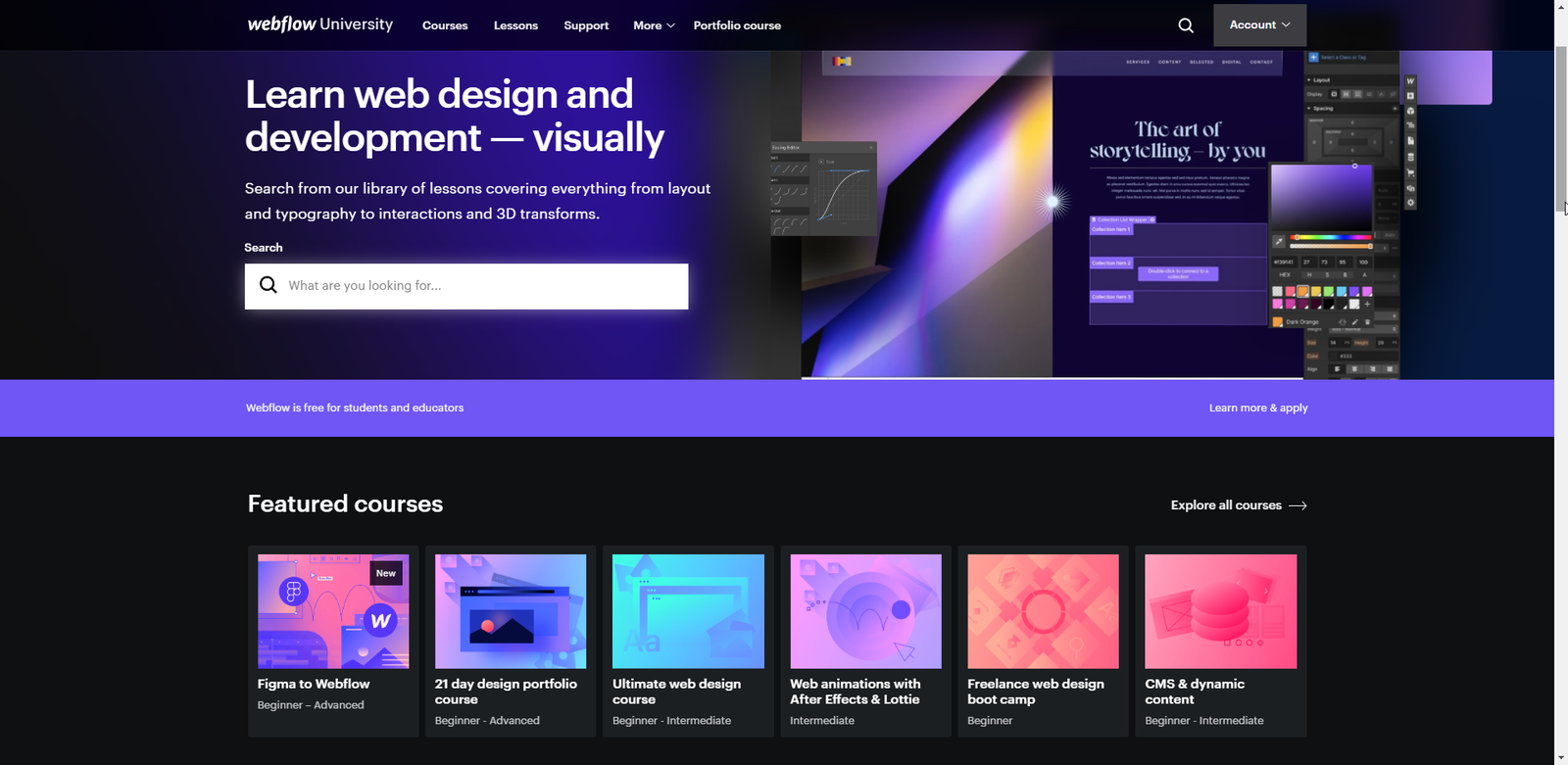 Webflow University Courses