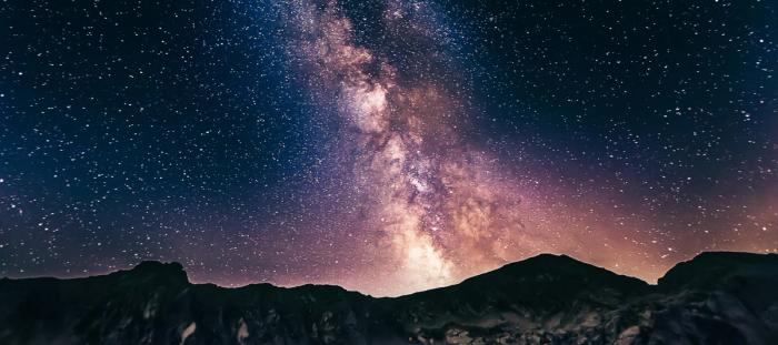 milky way over the mountains