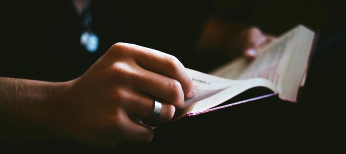 person holding book