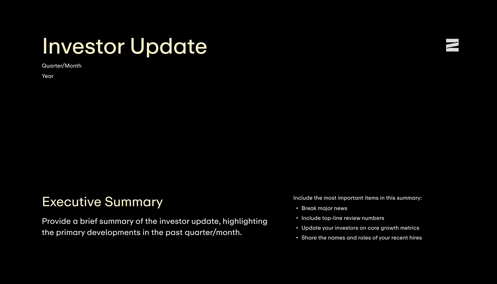 AI Powered Startup Investor Update Template Tome AI Powered Startup Investor Update Template Tome