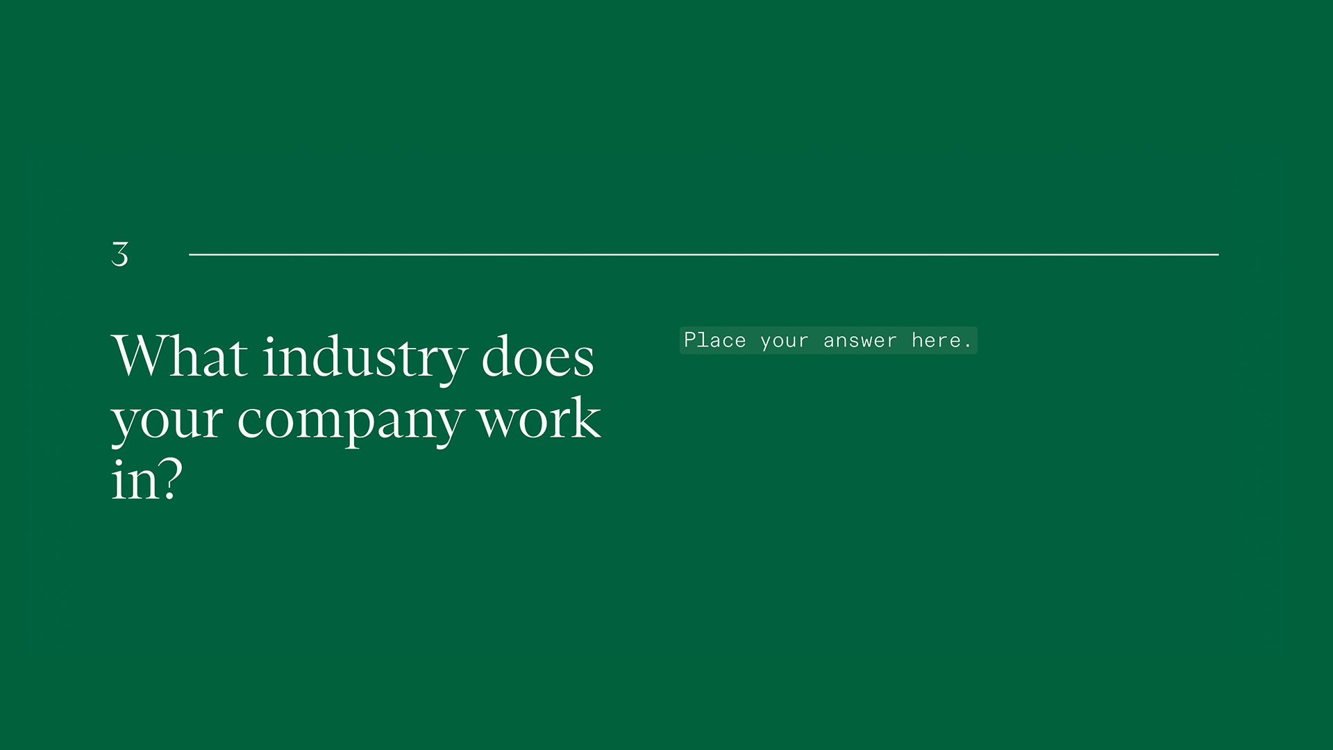 Client Questionnaire - Industry