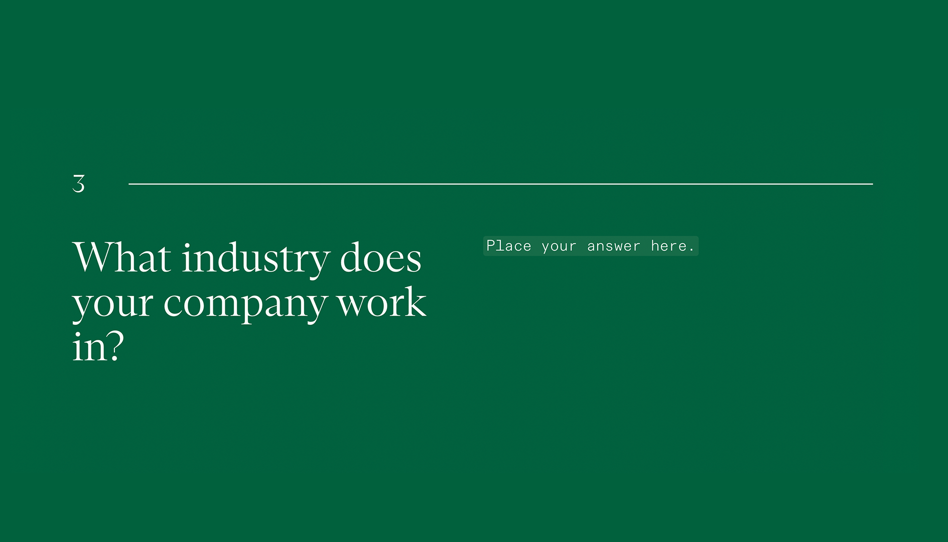 Client Questionnaire - Industry