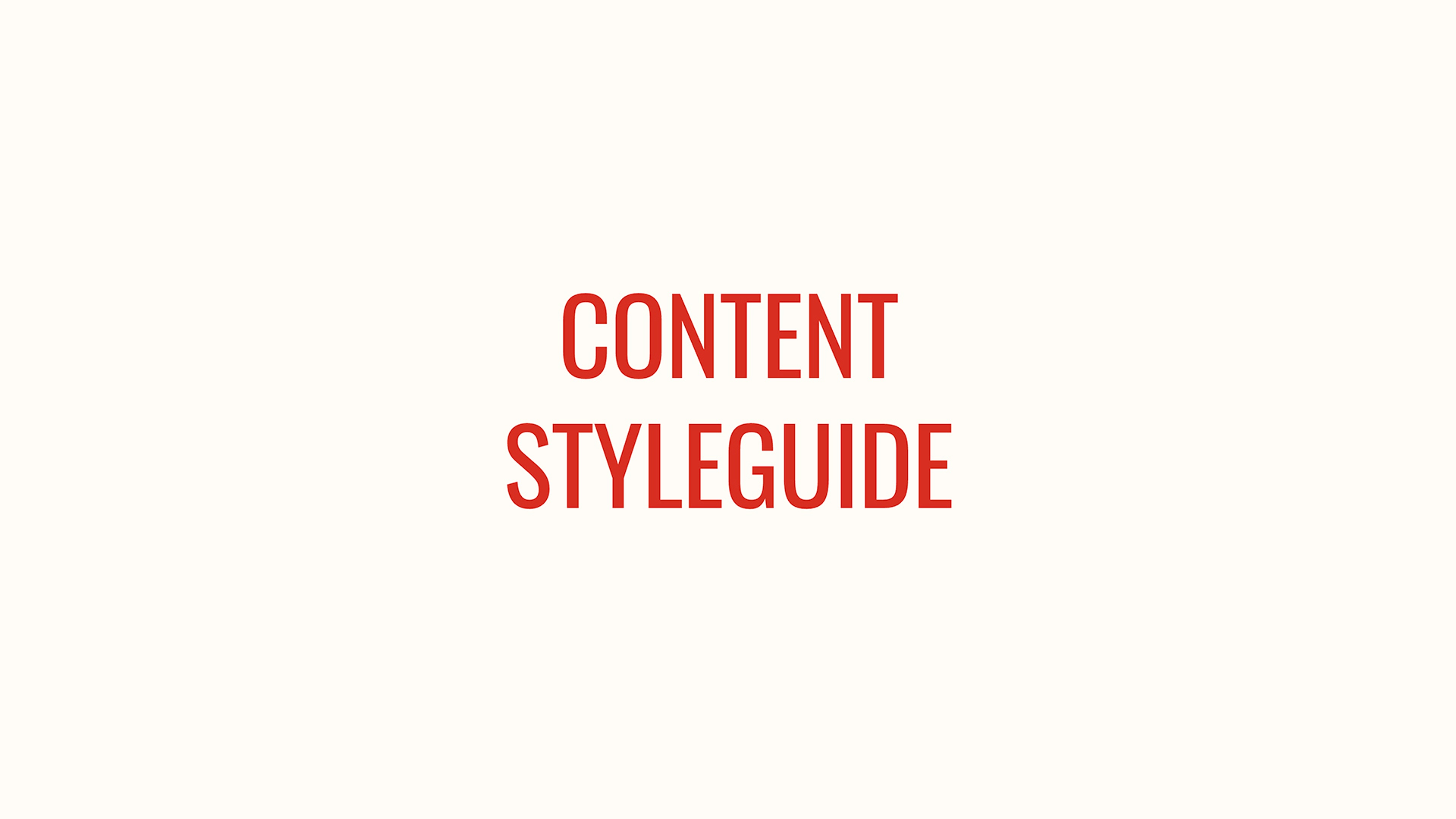 Content Style Guide - Title