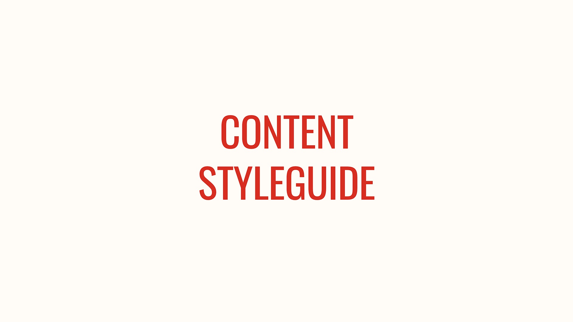 Content Style Guide - Title