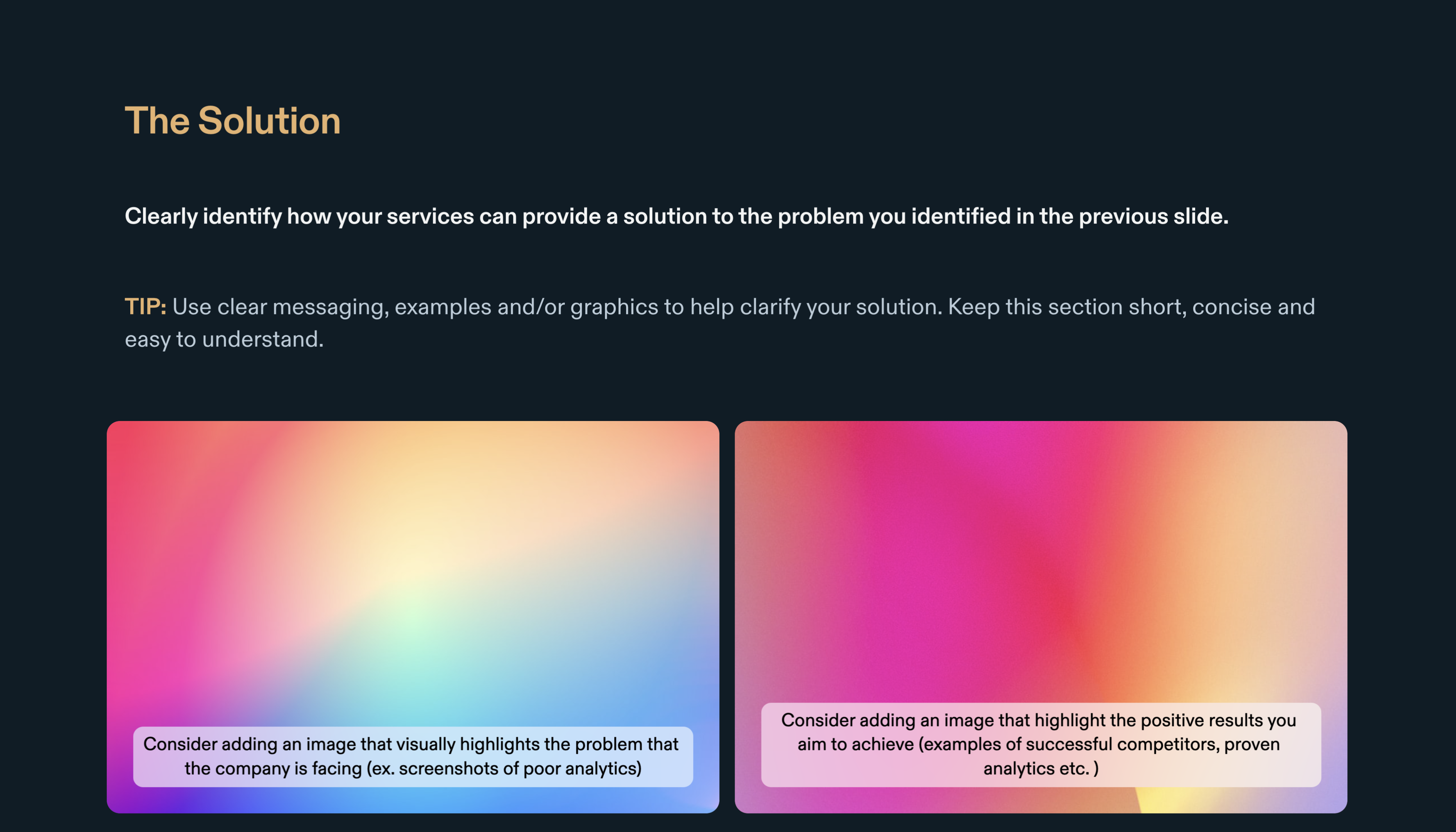 Pitch Deck — Solution Section