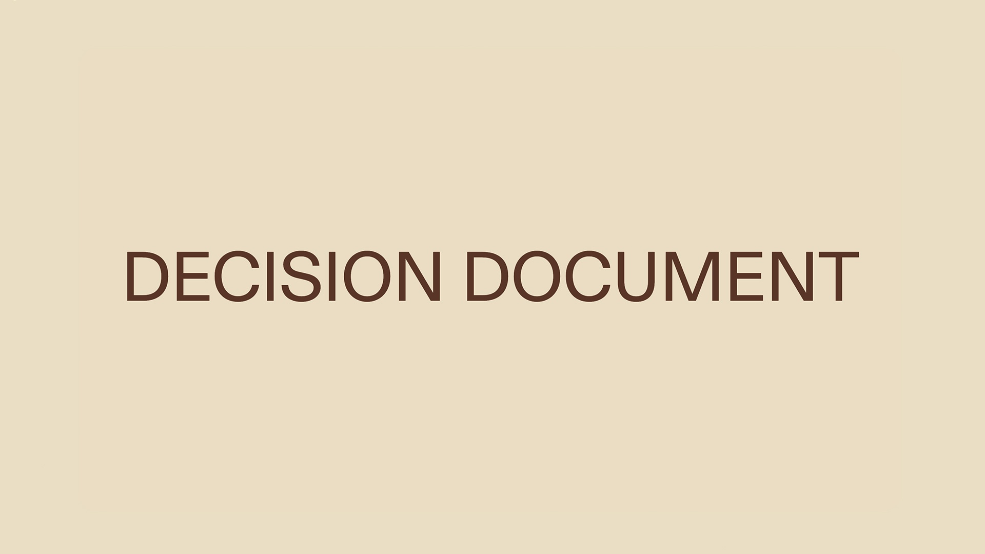 Decision Document - Title