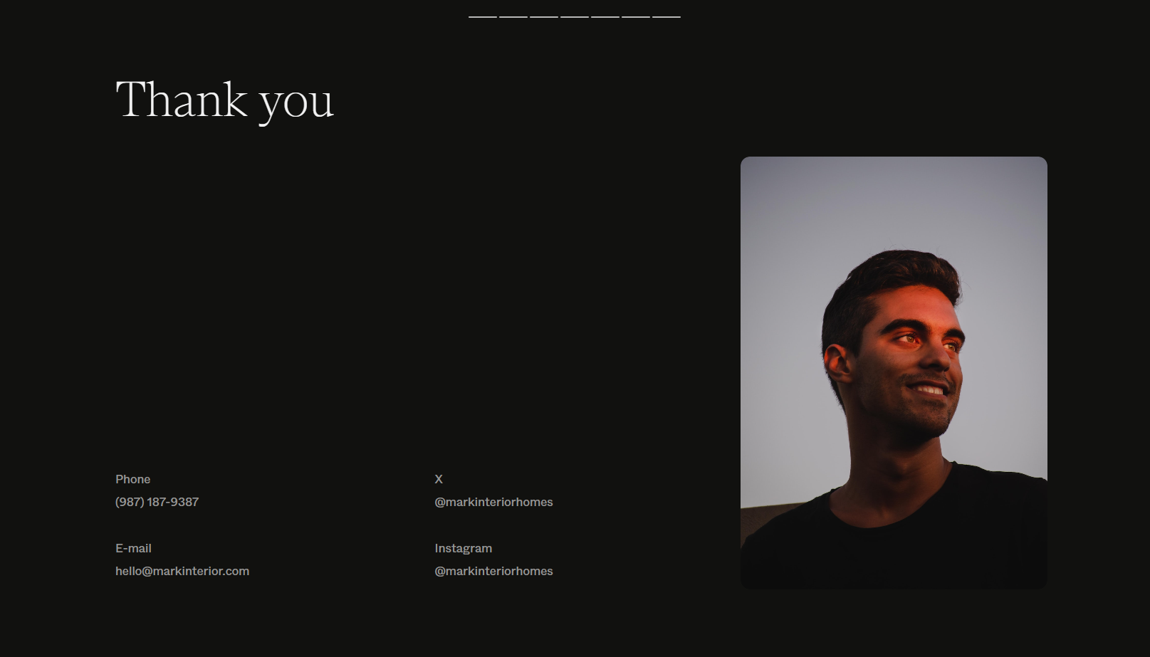 Interior Design Portfolio - Thank you and Contact Info