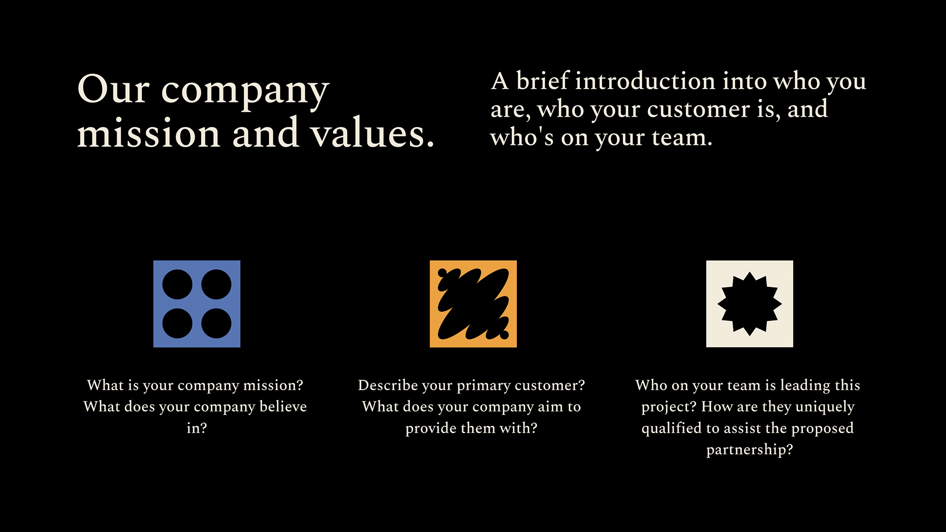 Partnership Proposal Deck - Mission and Values