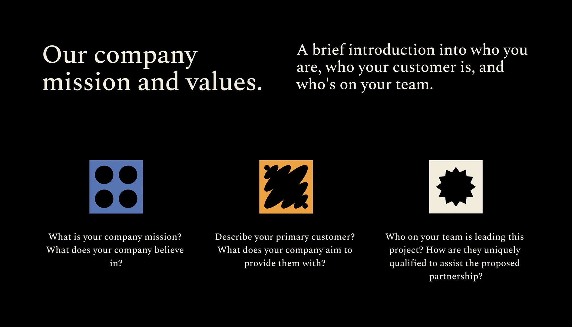 Partnership Proposal Deck - Mission and Values