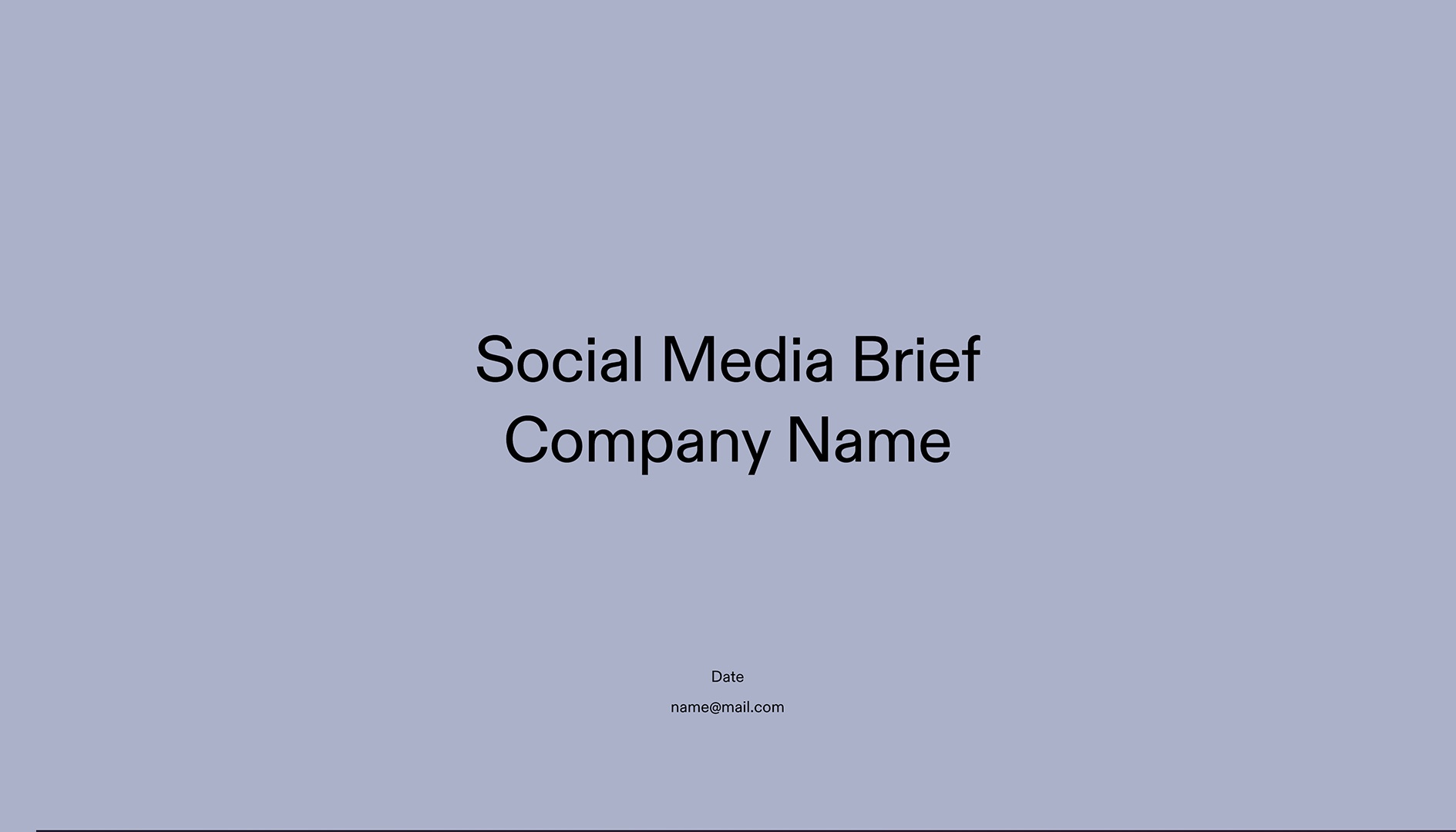 Social Media Brief - Story