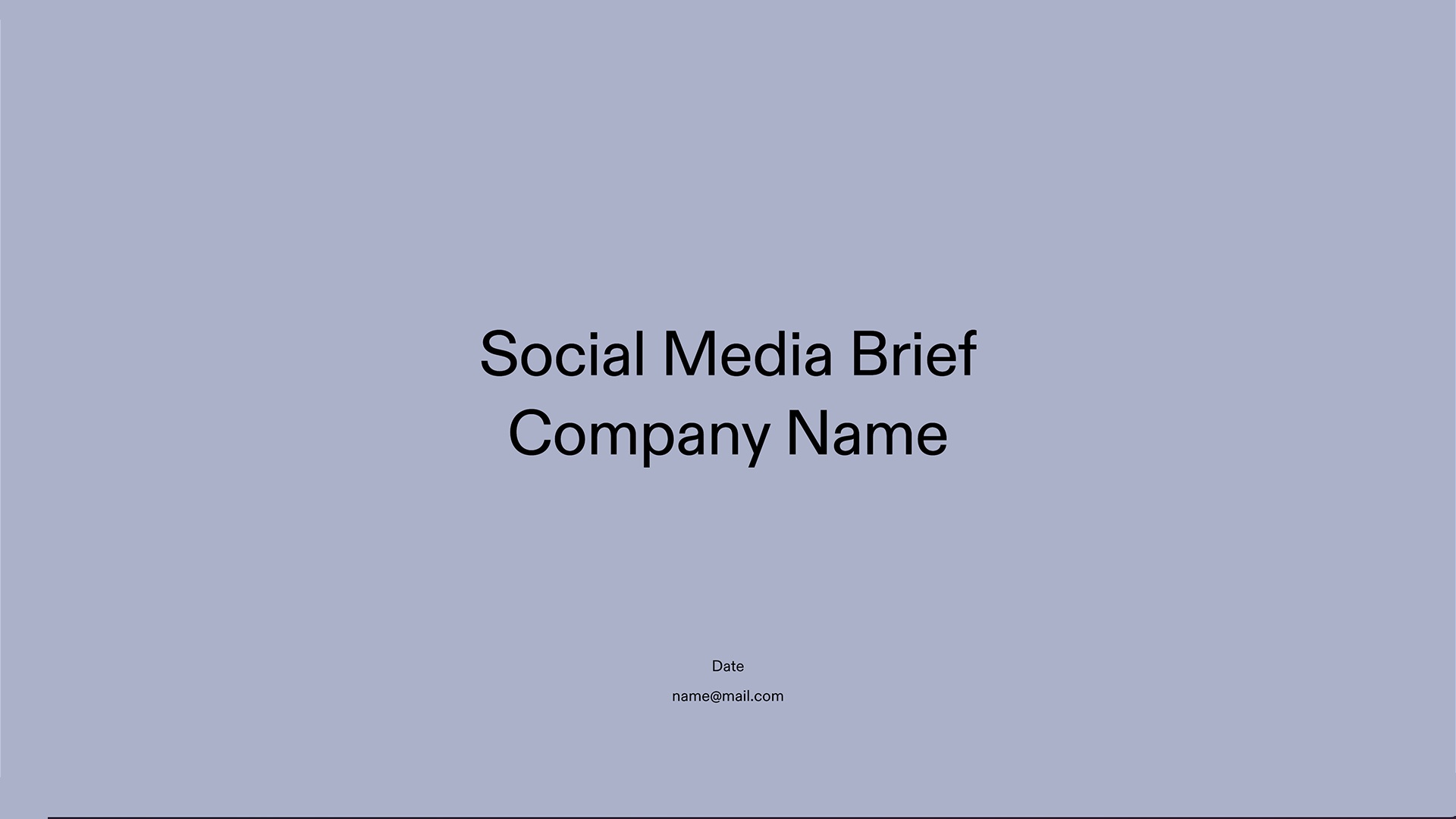 Social Media Brief - Story