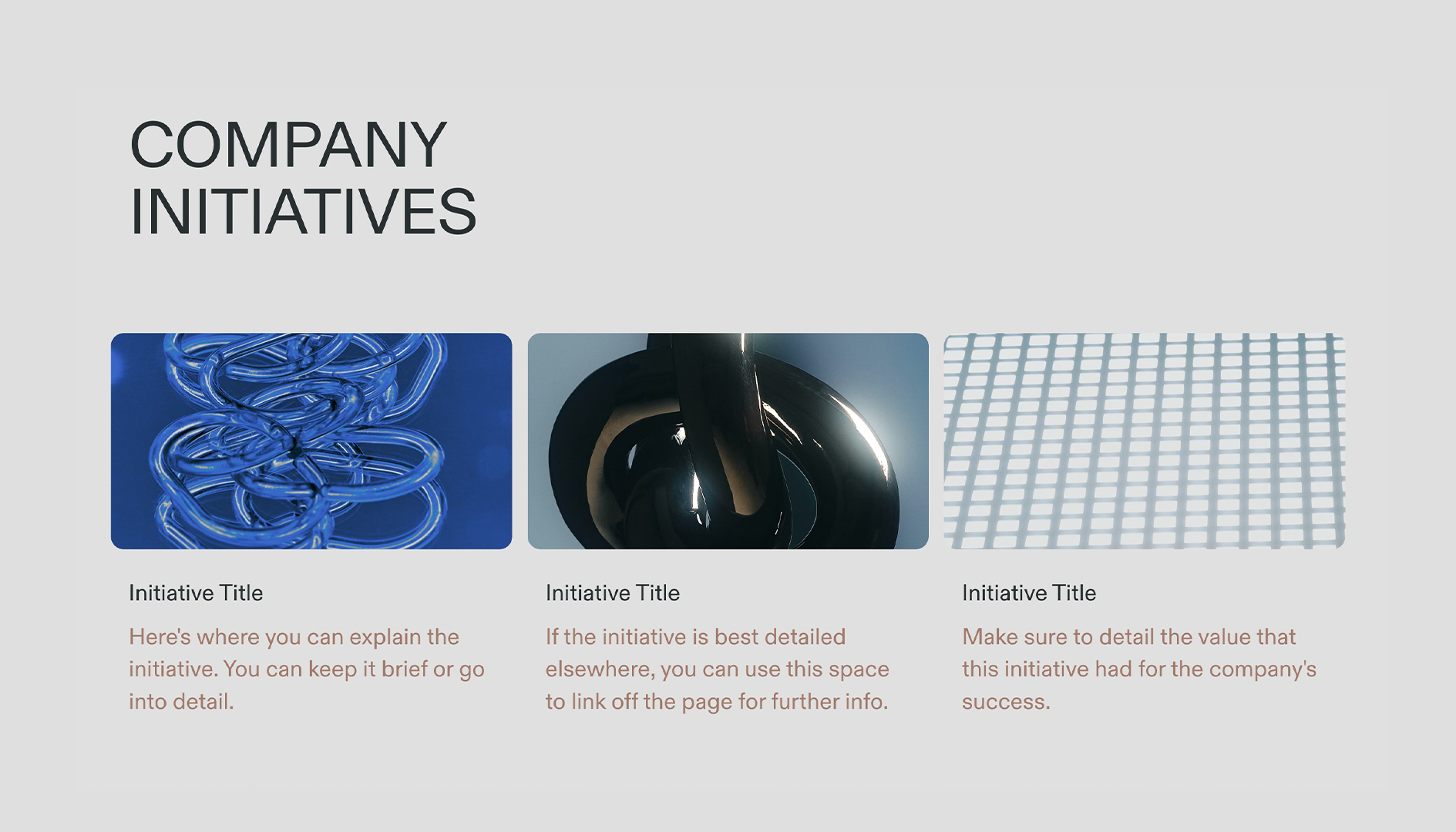 Company Roadmap - Initiatives