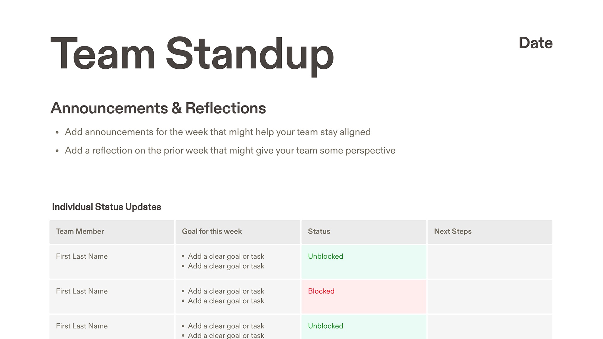 Team Standup Template – Thumbnail