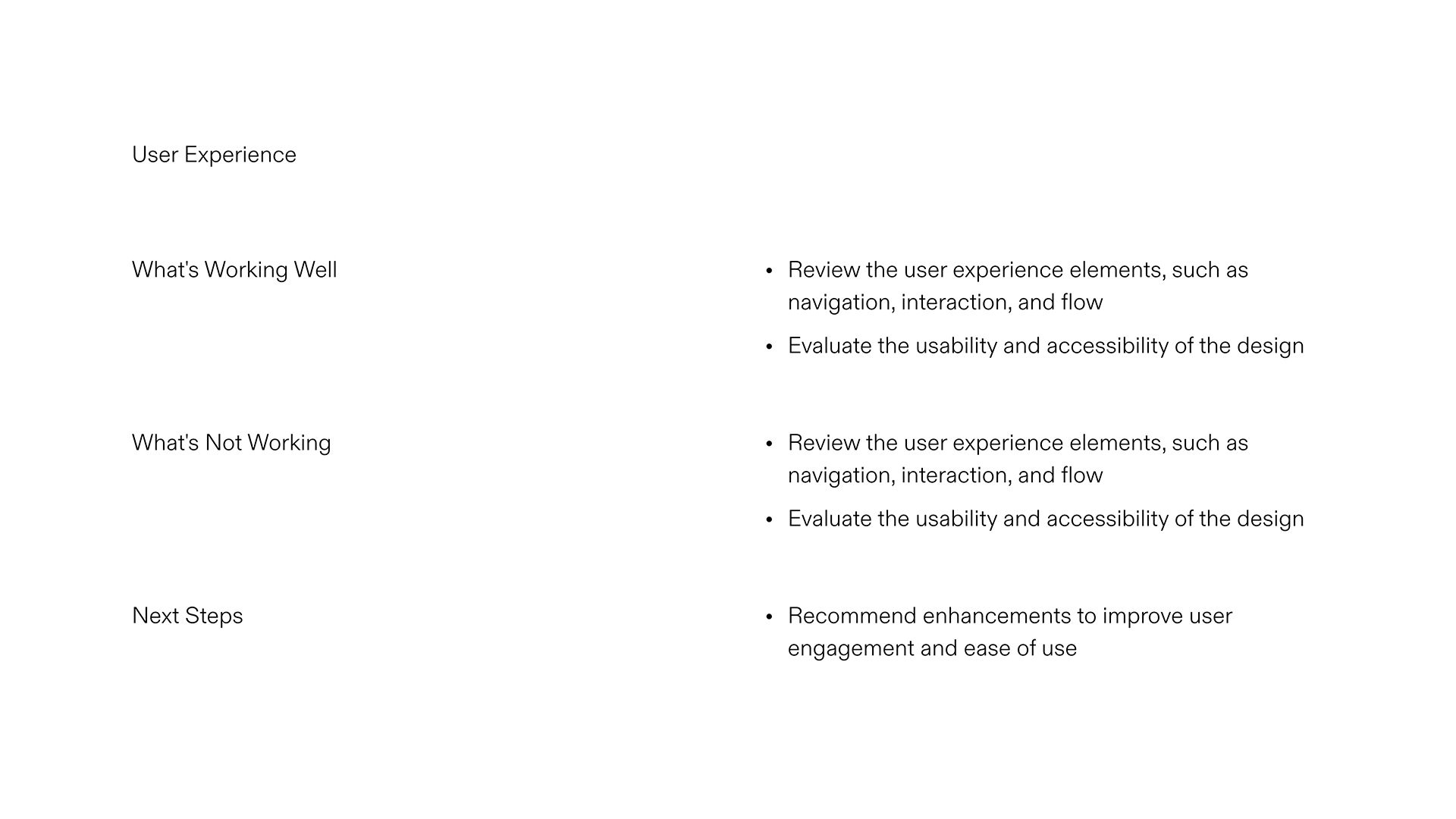 Creative Review Template – User Experience