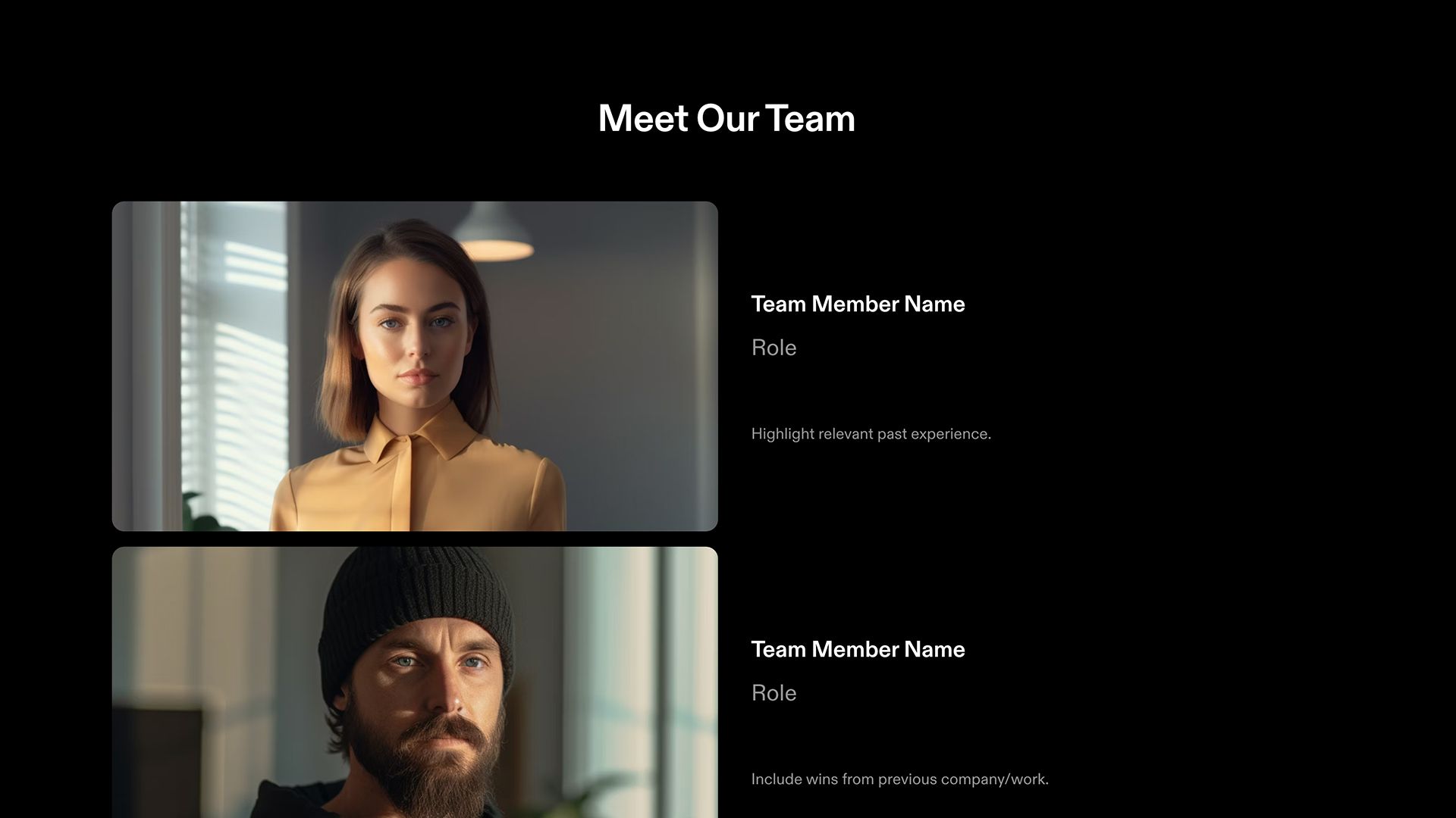 Early Stage Seed Pitch Deck - Team