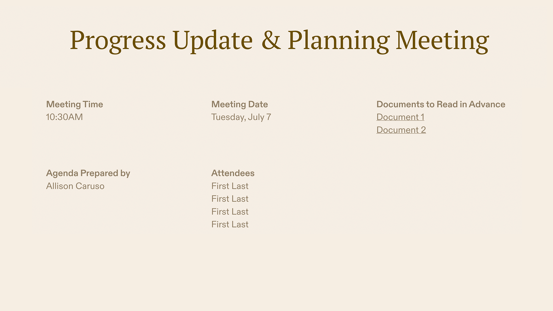 Meeting Agenda Template - Meeting Details