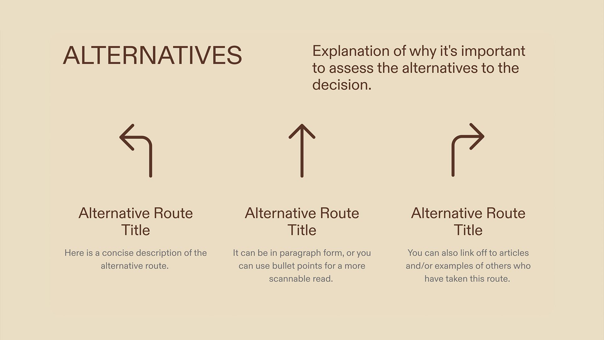 Decision Document - Alternatives