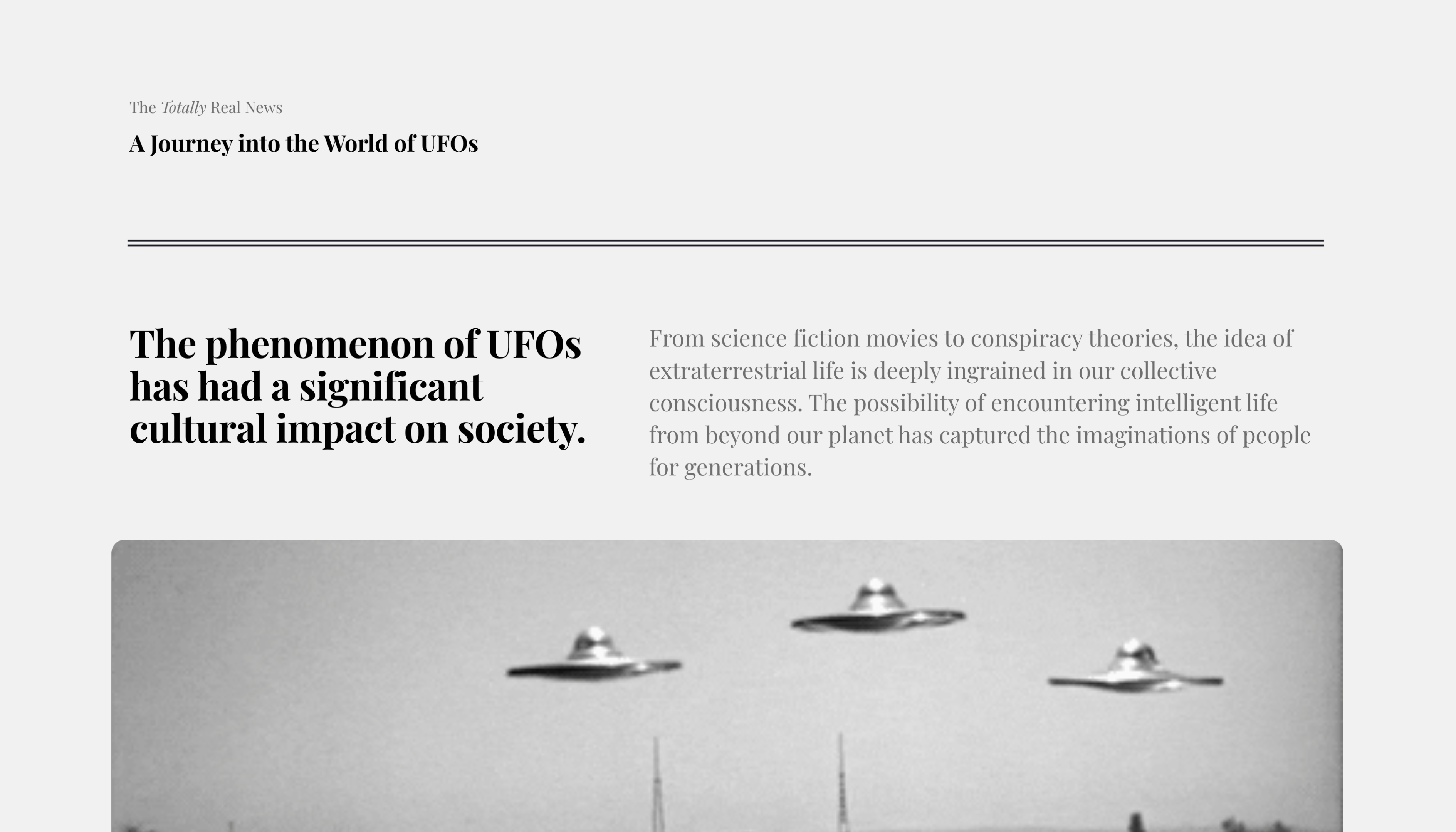 Newspaper — Headline Section