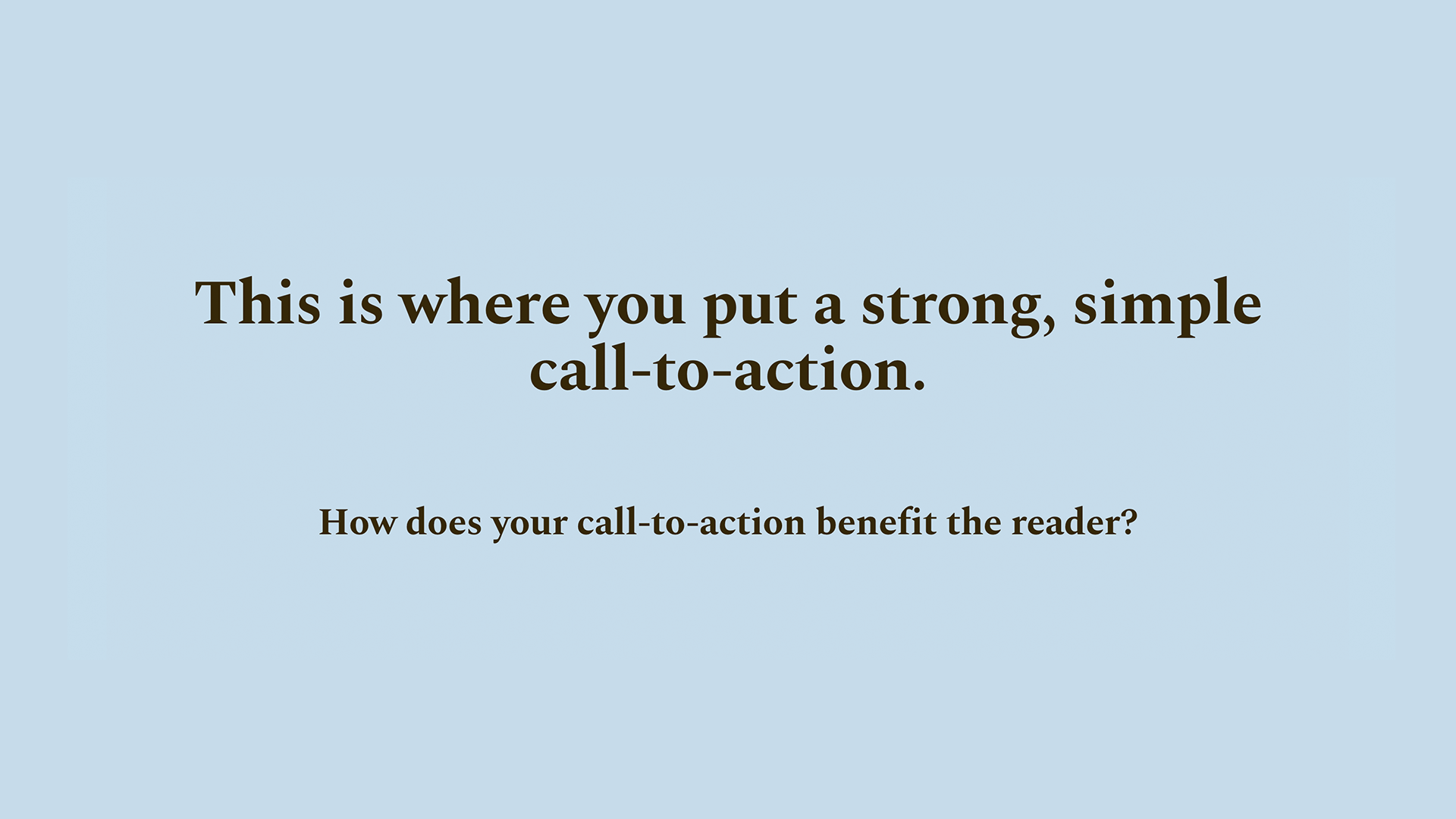 One Page Elevator Pitch Template - CTA