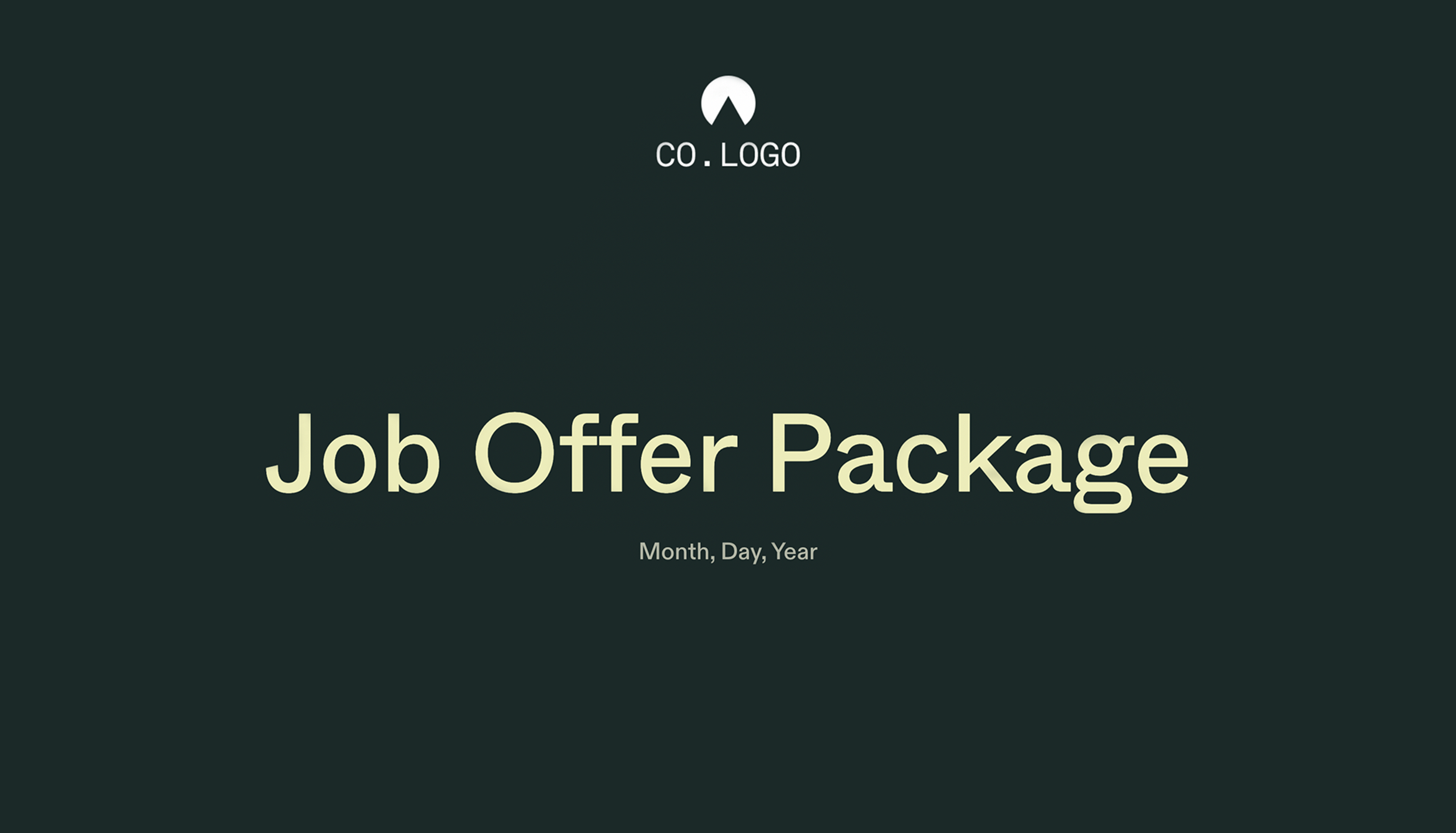 Job Offer Package - Cover