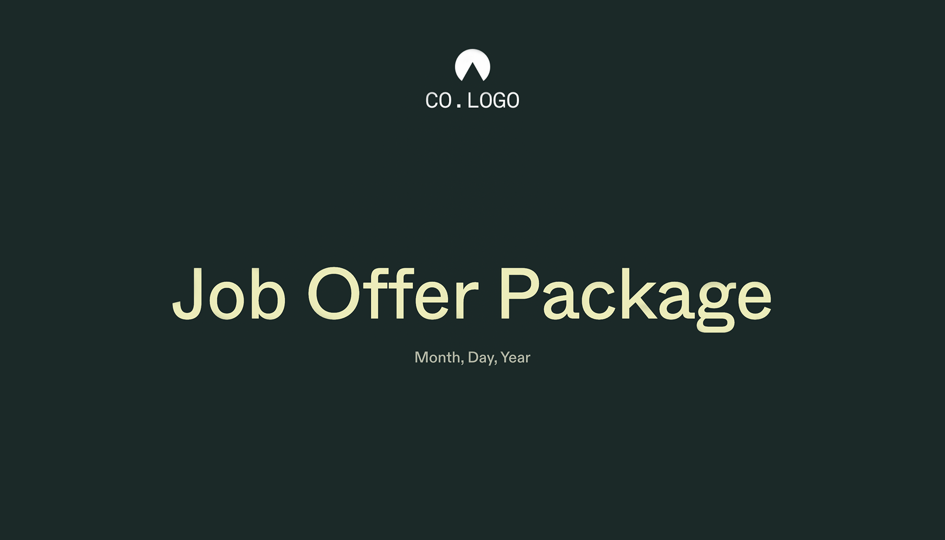 Job Offer Package - Cover
