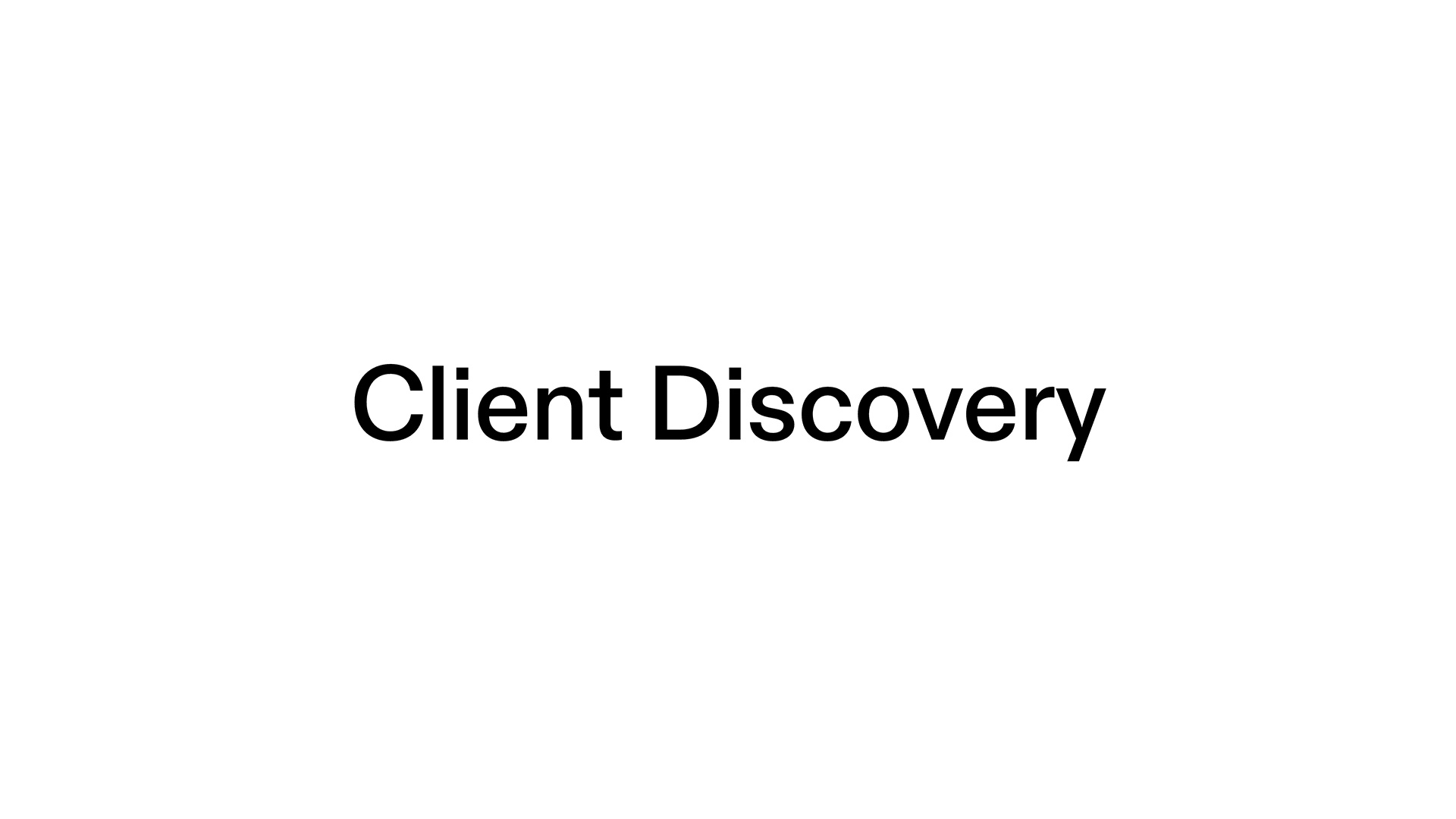 Client Discovery - Title