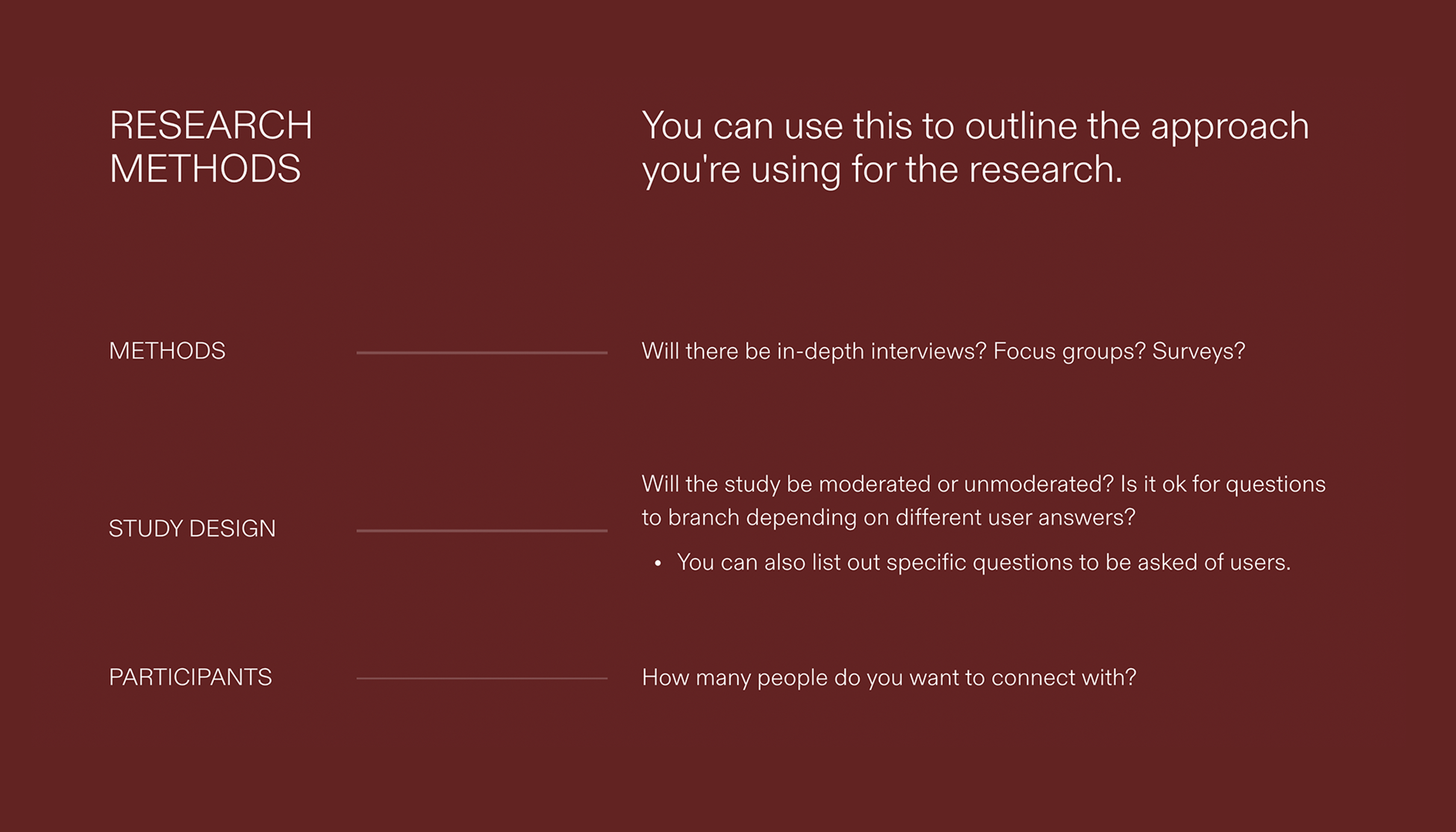 User Research Plan - Research Methods