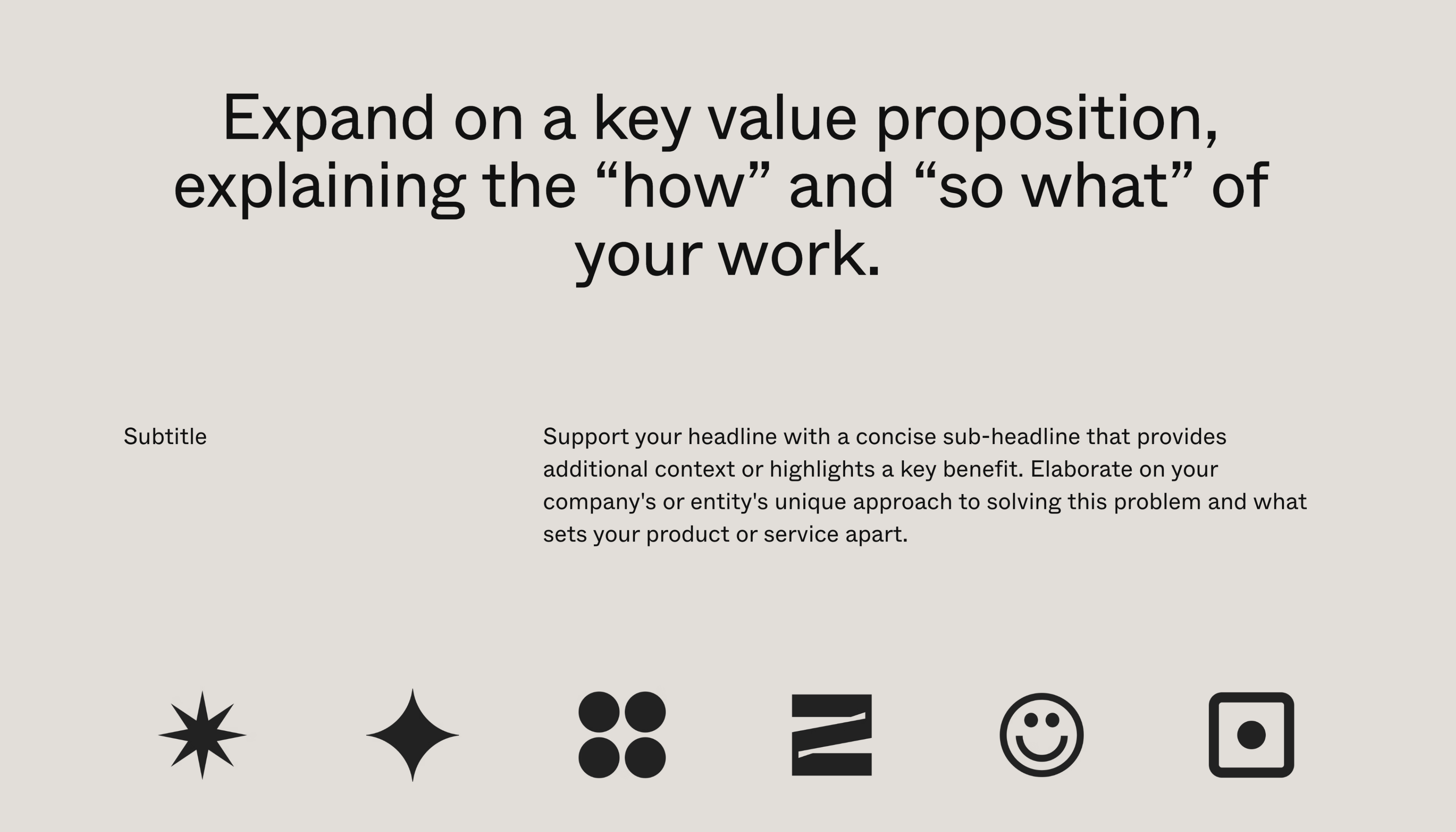 One Page Website – Value Proposition Section