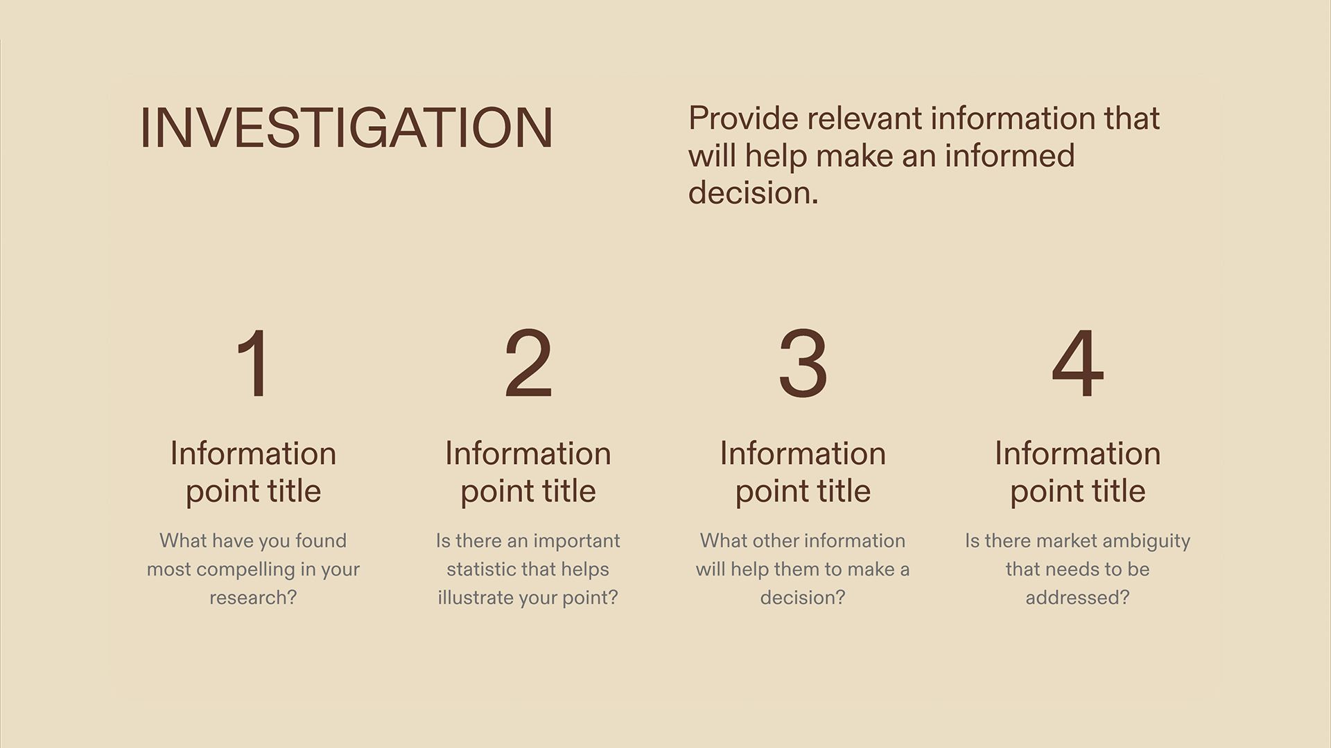 Decision Document - Investigation