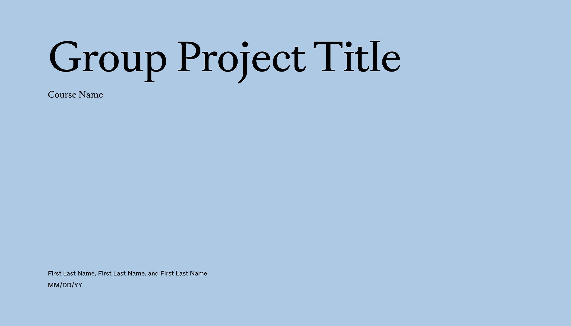 Group Project Template - Cover