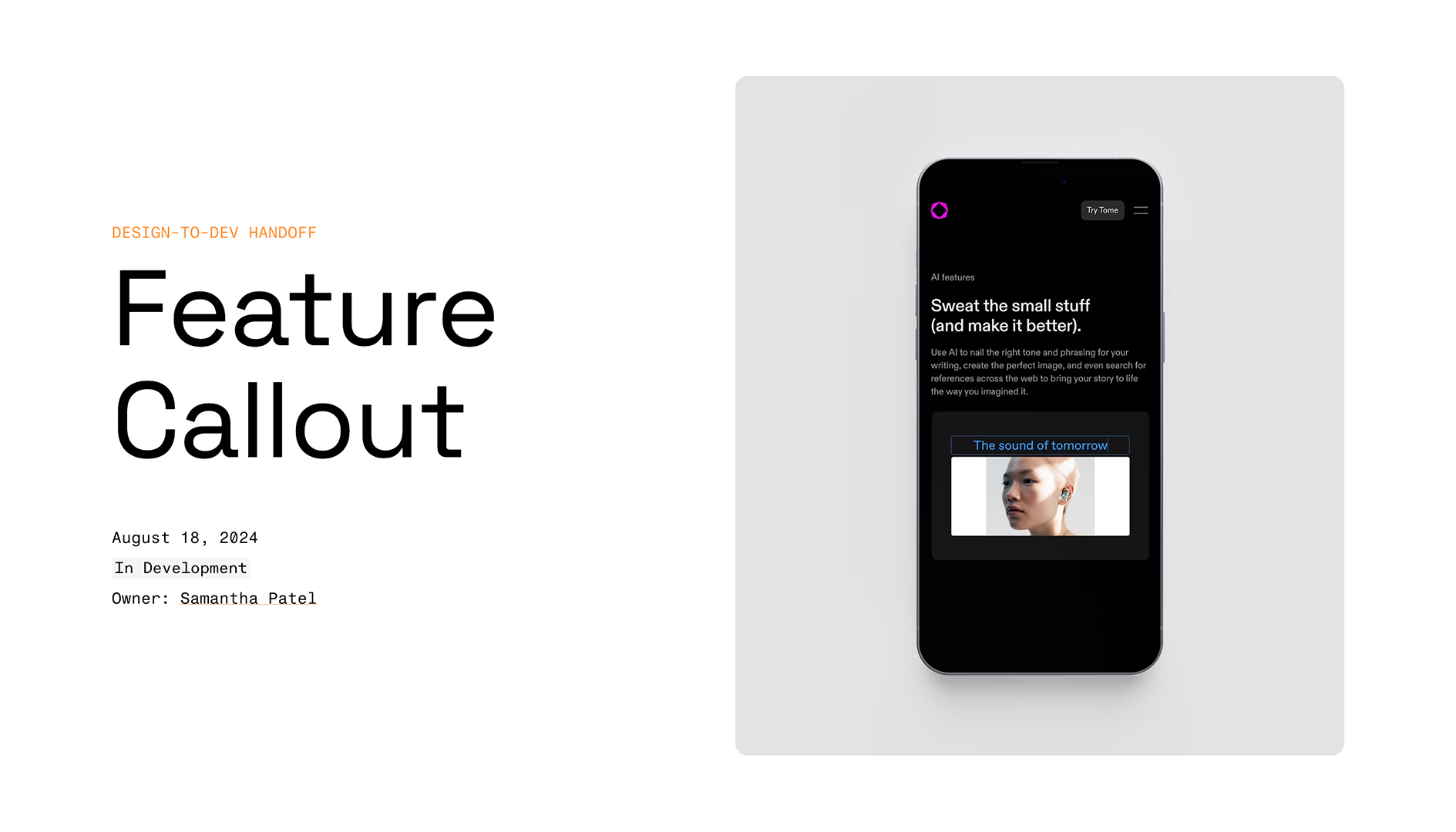 Design to Dev Handoff - Cover