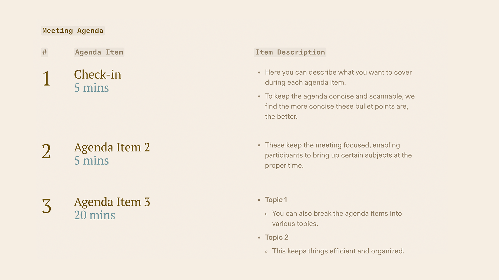 Meeting Agenda Template - Meeting Agenda