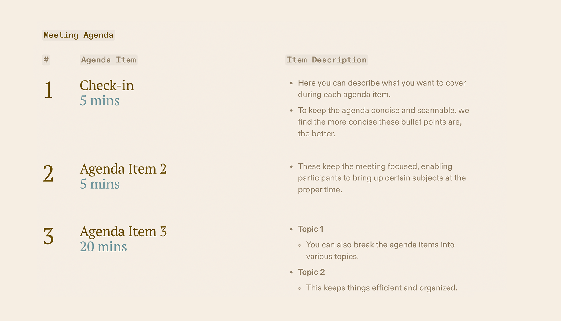 Meeting Agenda Template - Meeting Agenda