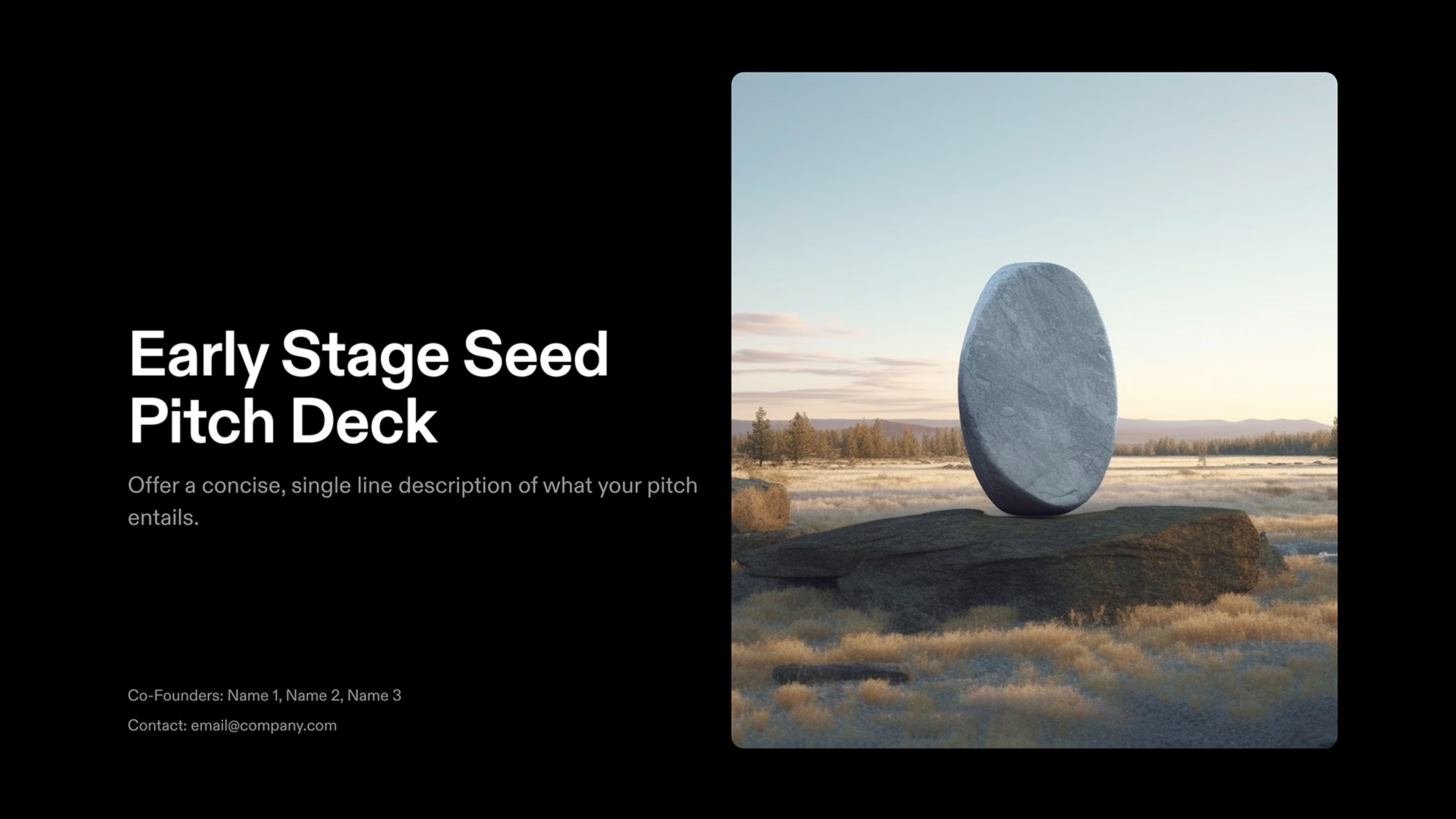 Early Stage Seed Pitch Deck - Cover