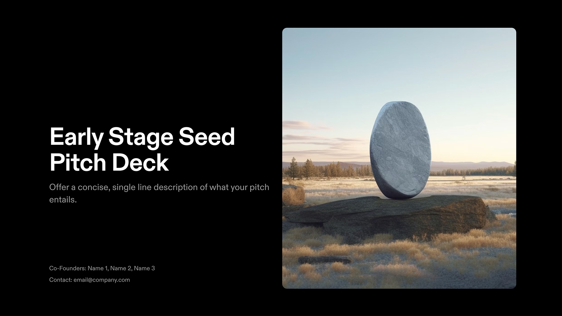 Early Stage Seed Pitch Deck - Cover