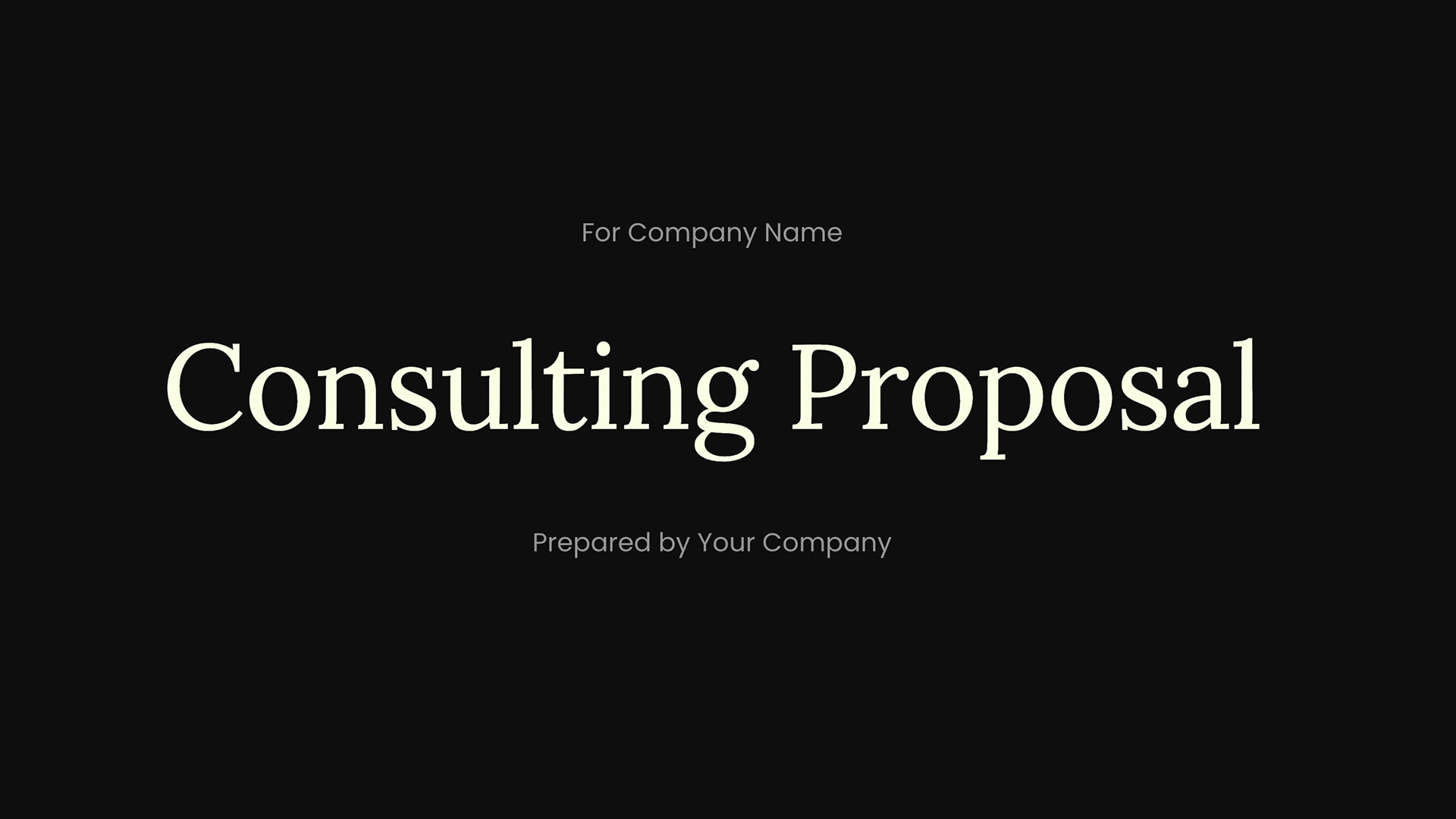 Consulting Pitch Deck - Cover