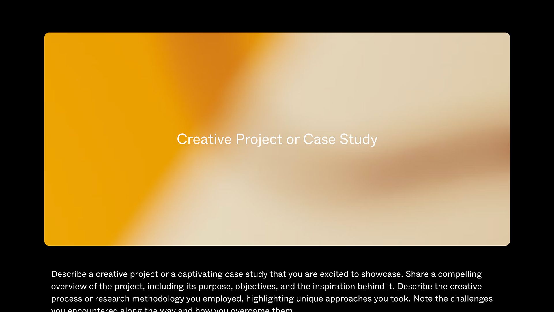 Work Portfolio Template – Project Section