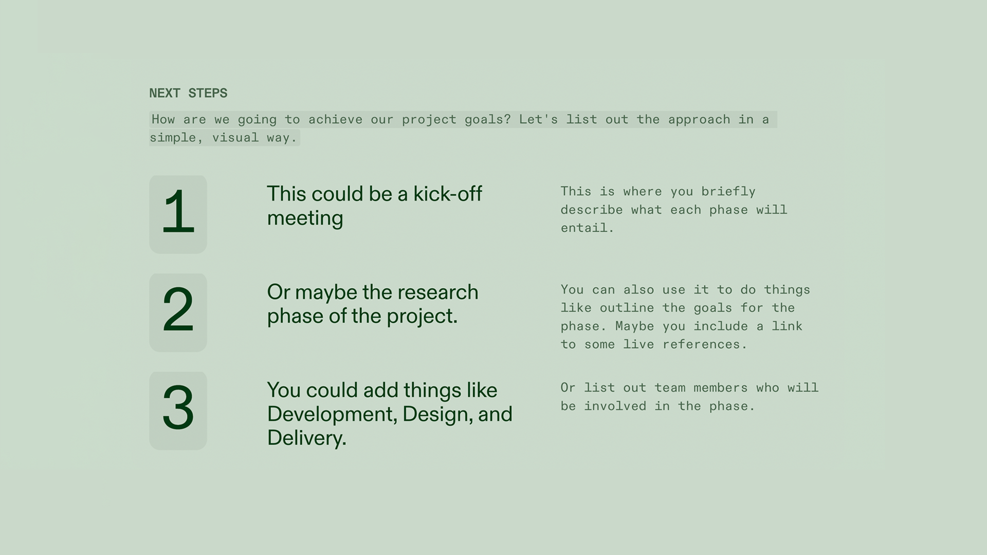 Project Kick Off Template - Next Steps