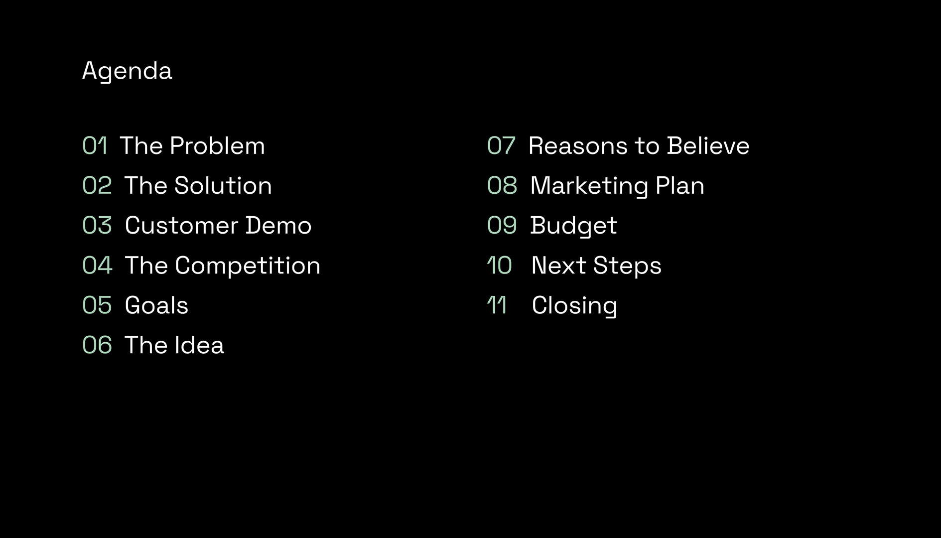 Advertising Sales Pitch - ToC